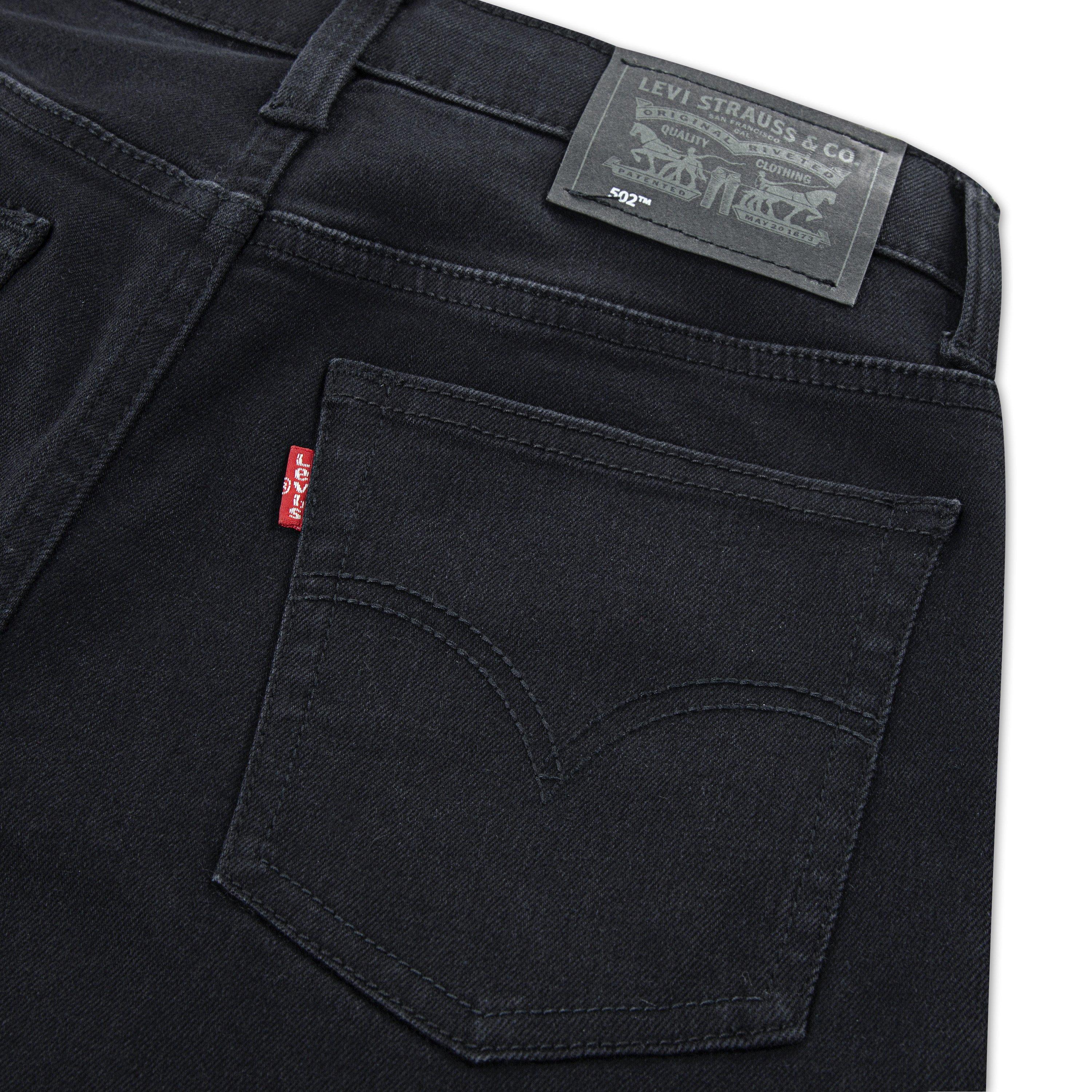 Levi's 502 Strong Performance Tapered Fit Black Wash Big Boys' Black Denim Jeans - BLACK