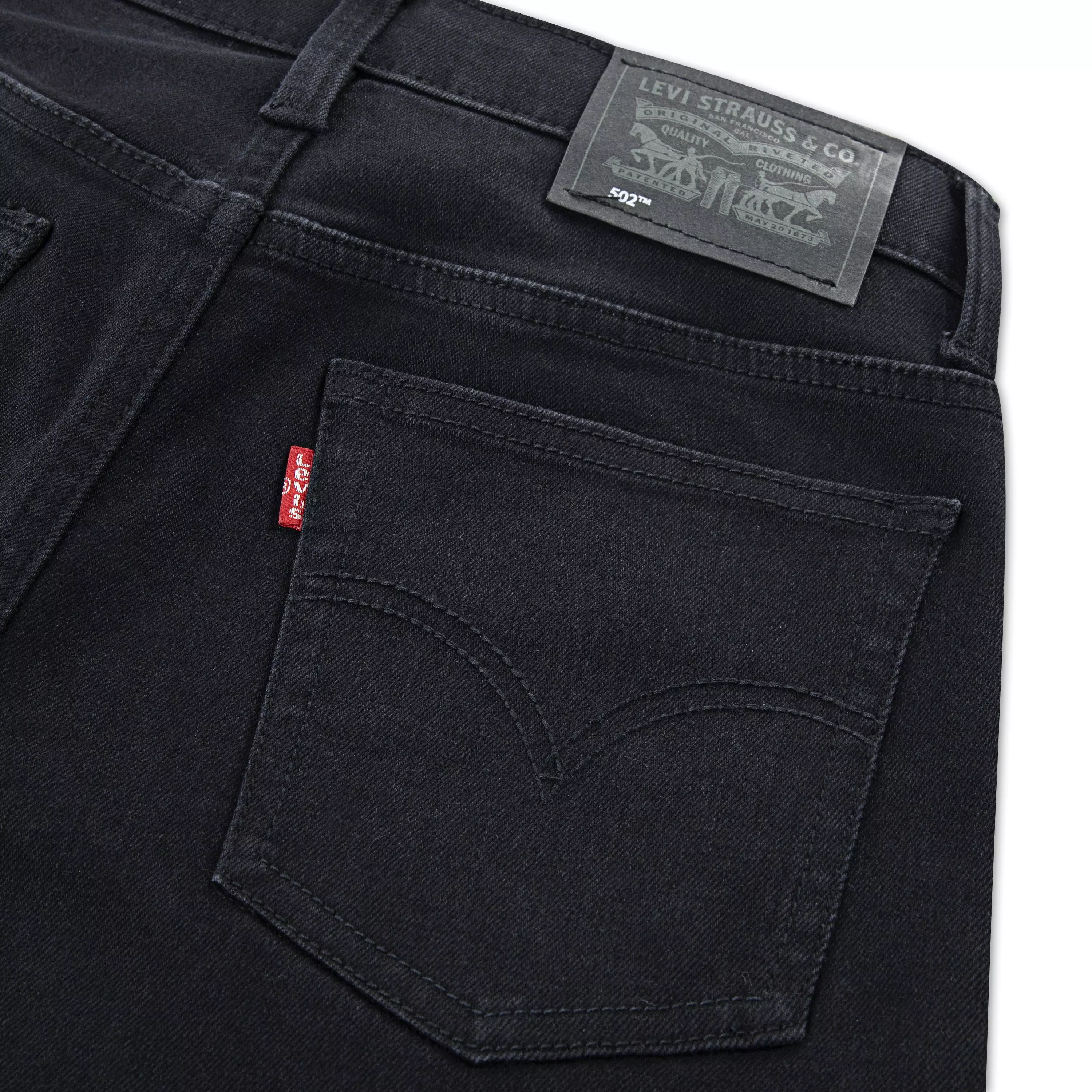 Levi's 502 Strong Performance Tapered Fit Black Wash Big Boys' Black Denim Jeans - BLACK