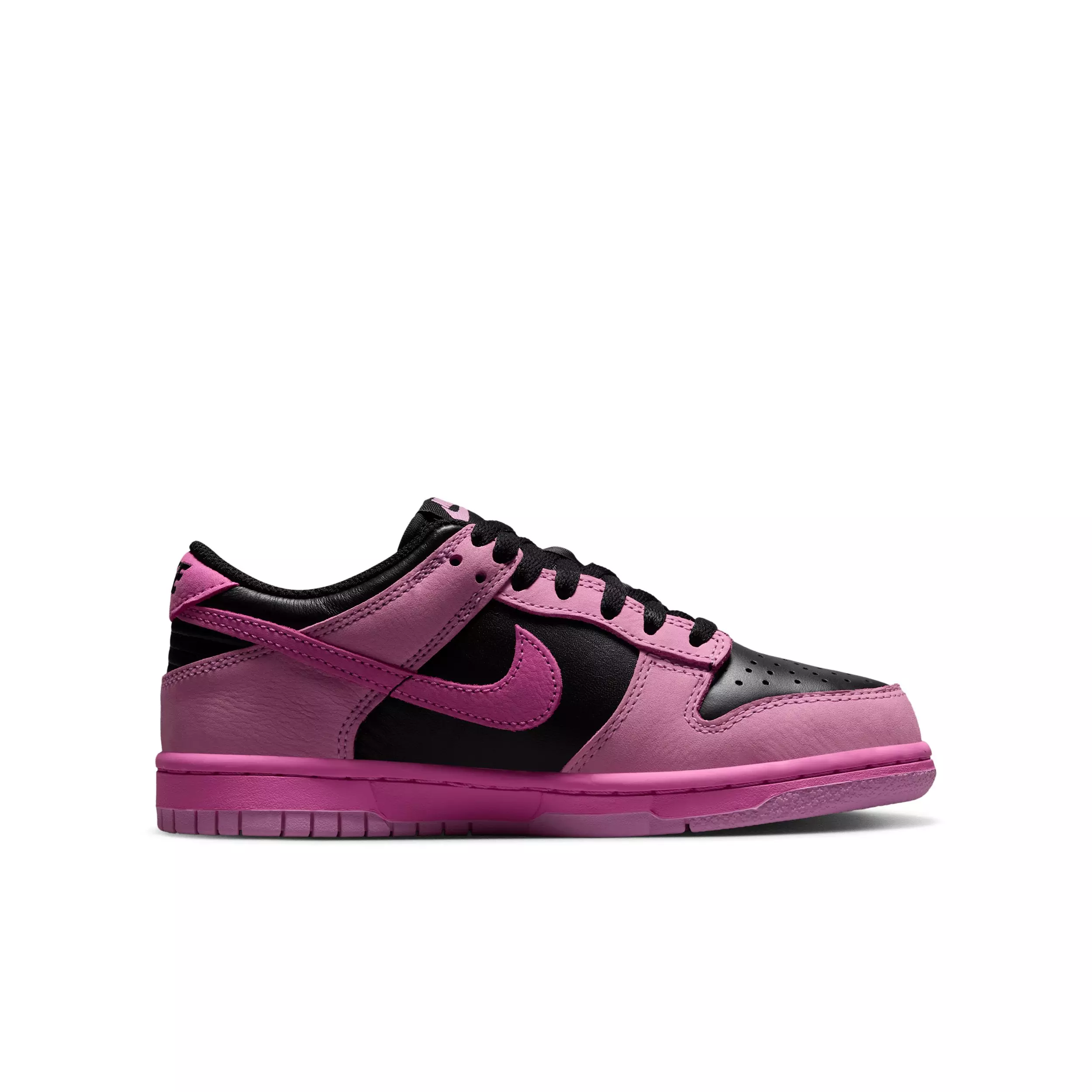 Nike Dunk Low SE "Pink Rise/Black/Playful Pink" Grade School Girls' Shoe - PINK/BLACK/PINK