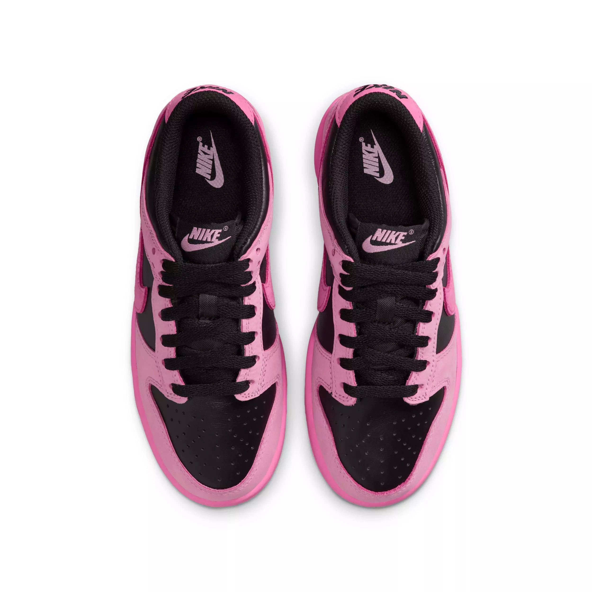 Nike Dunk Low SE "Pink Rise/Black/Playful Pink" Grade School Girls' Shoe - PINK/BLACK/PINK