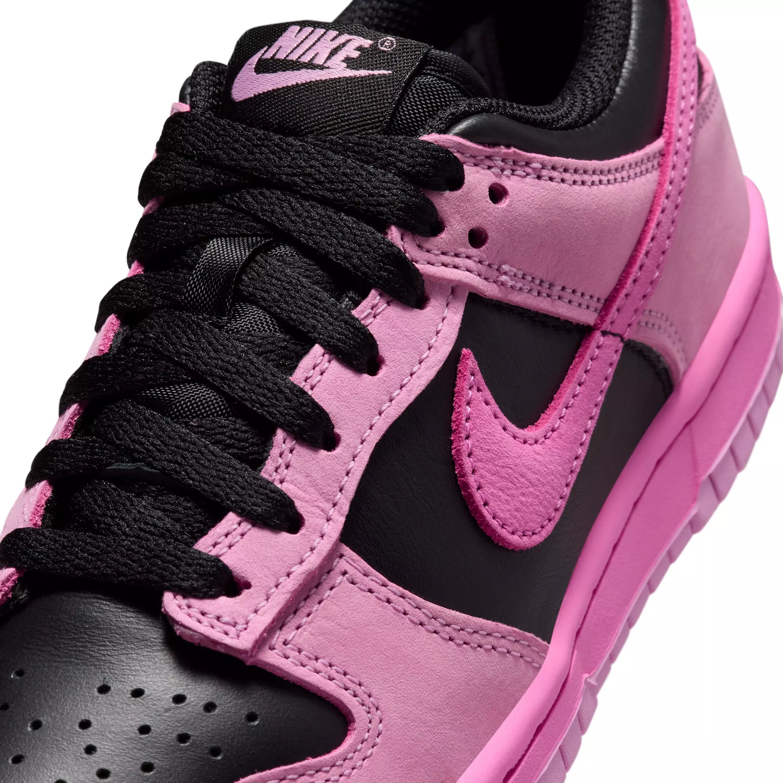 Nike Dunk Low SE "Pink Rise/Black/Playful Pink" Grade School Girls' Shoe - PINK/BLACK/PINK