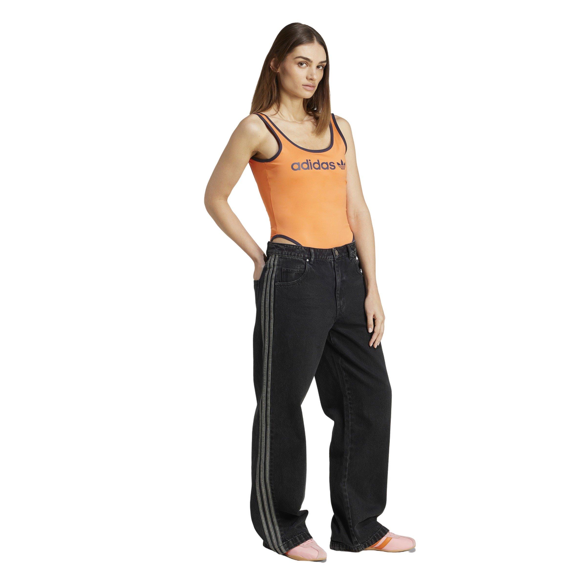 adidas Originals Women's Linear Logo Bodysuit -Orange - ORANGE Thumbnail View 5