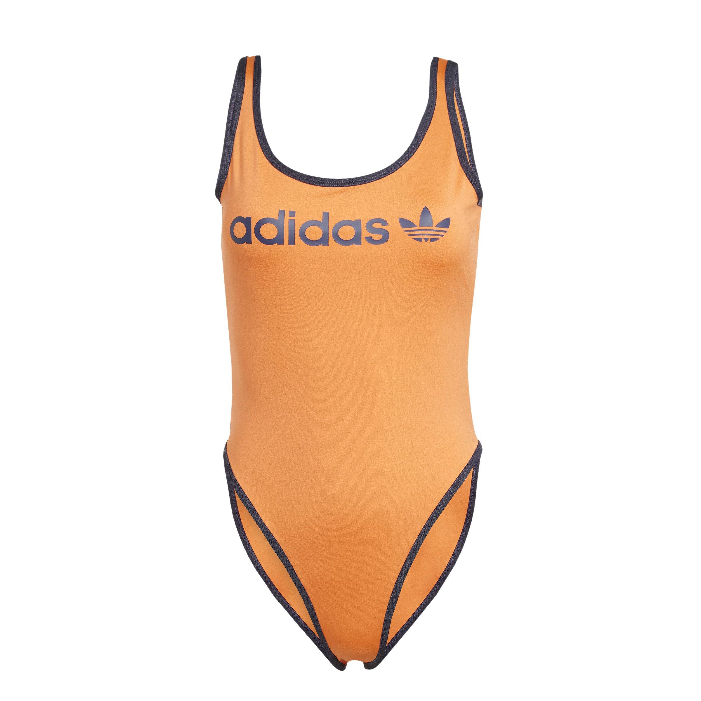 adidas Originals Women's Linear Logo Bodysuit -Orange - ORANGE Thumbnail View 6