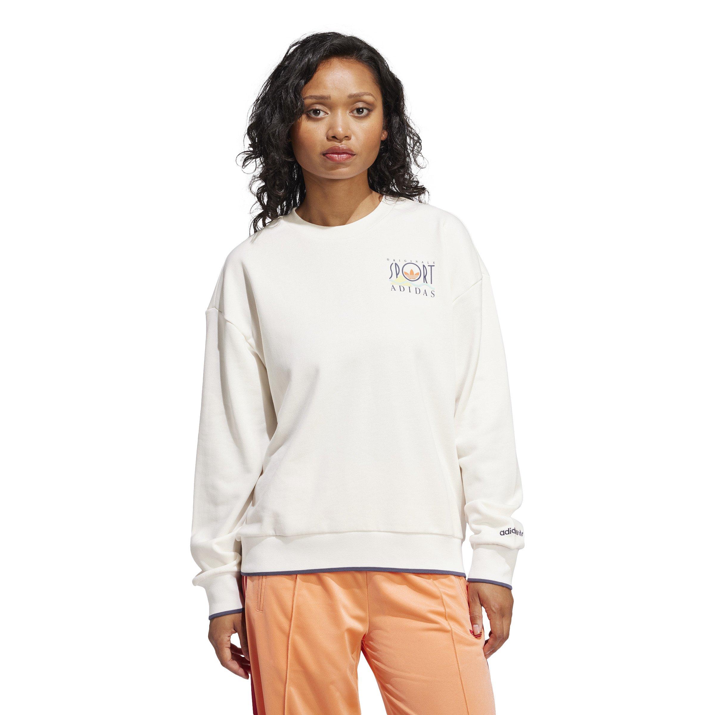 adidas Originals Women's Graphic Sports Sweatshirt -White - WHITE