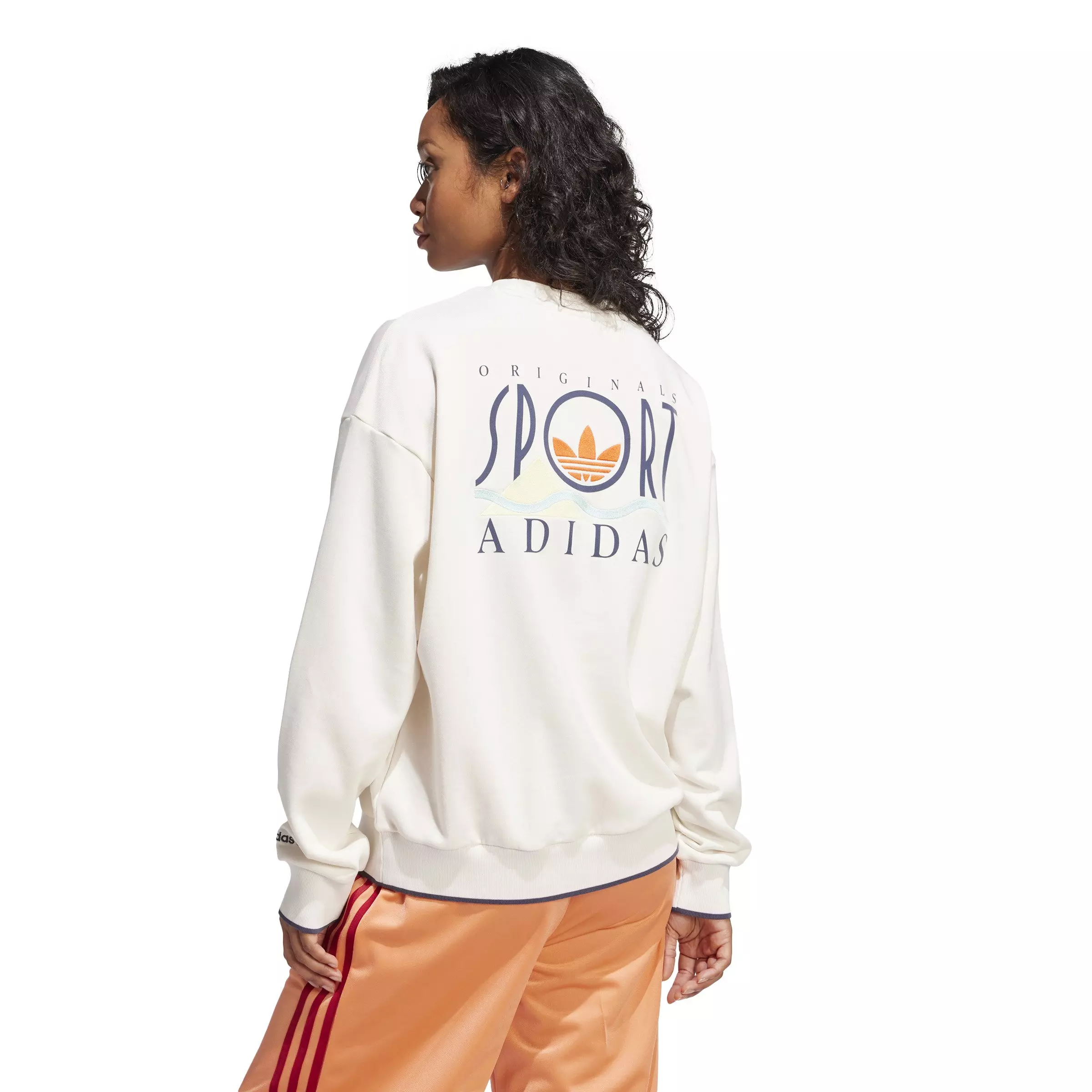 adidas Originals Women's Graphic Sports Sweatshirt -White - WHITE