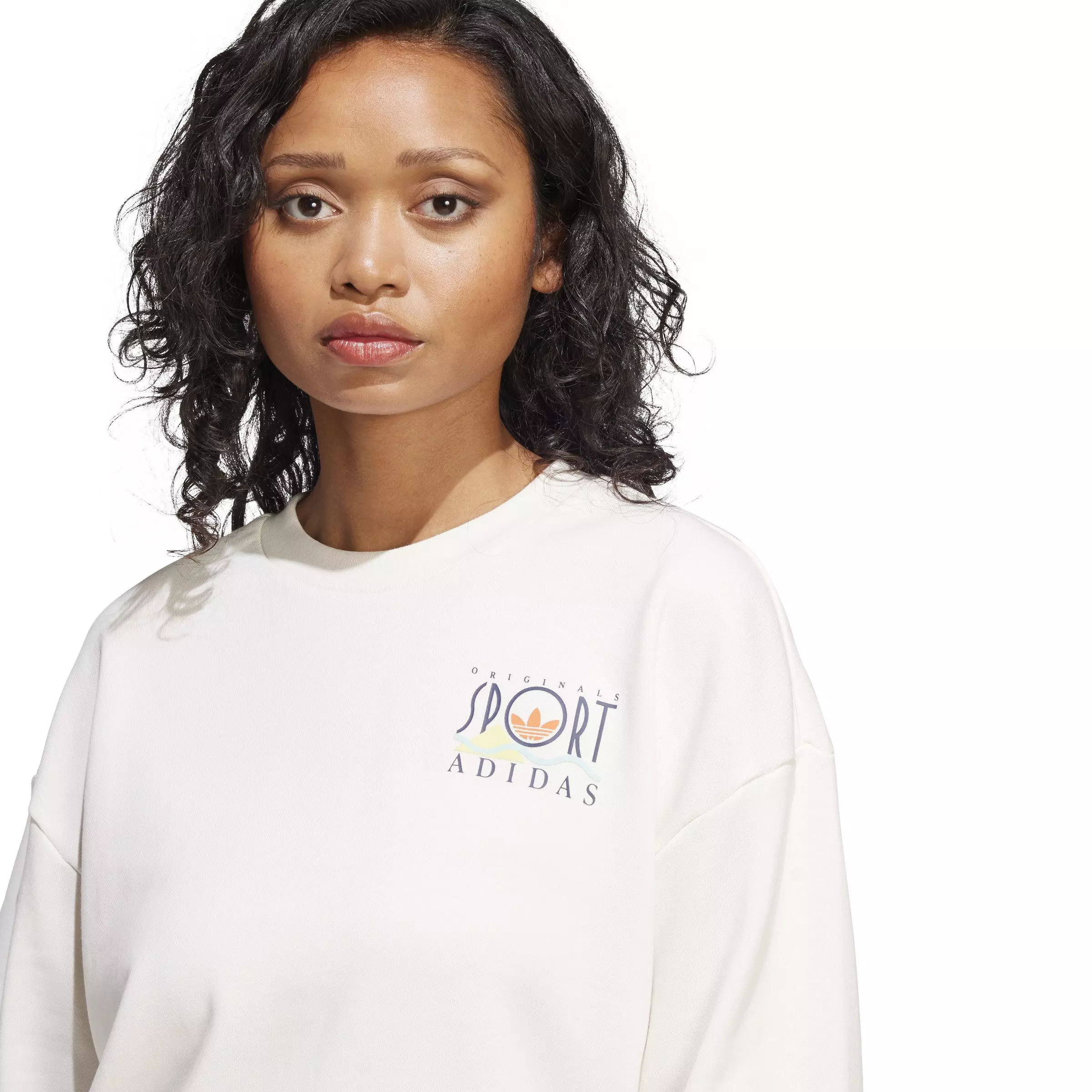 adidas Originals Women's Graphic Sports Sweatshirt -White - WHITE