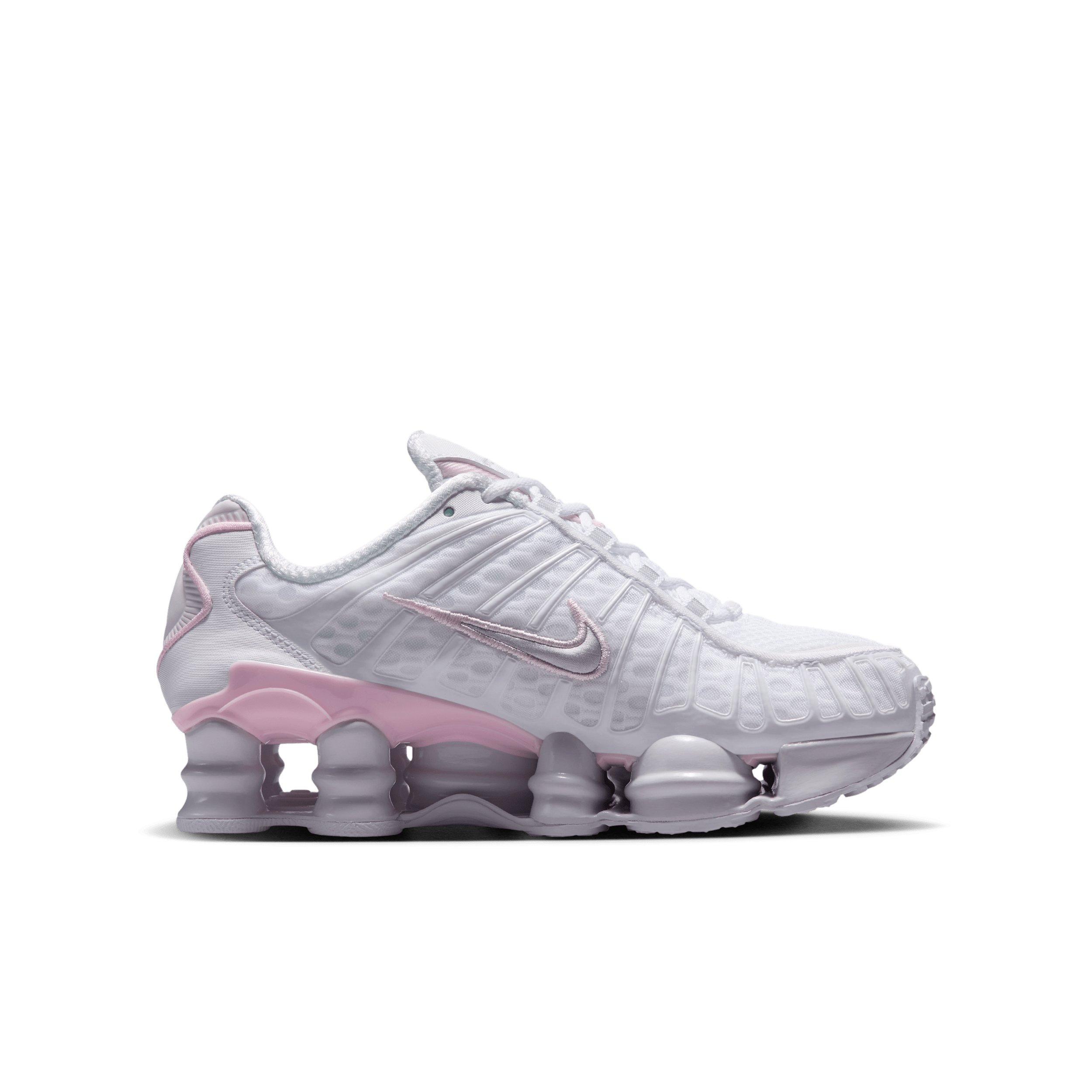 Nike Shox TL Grade School Girls' "White/Pink Foam/Metallic Silver" Shoe