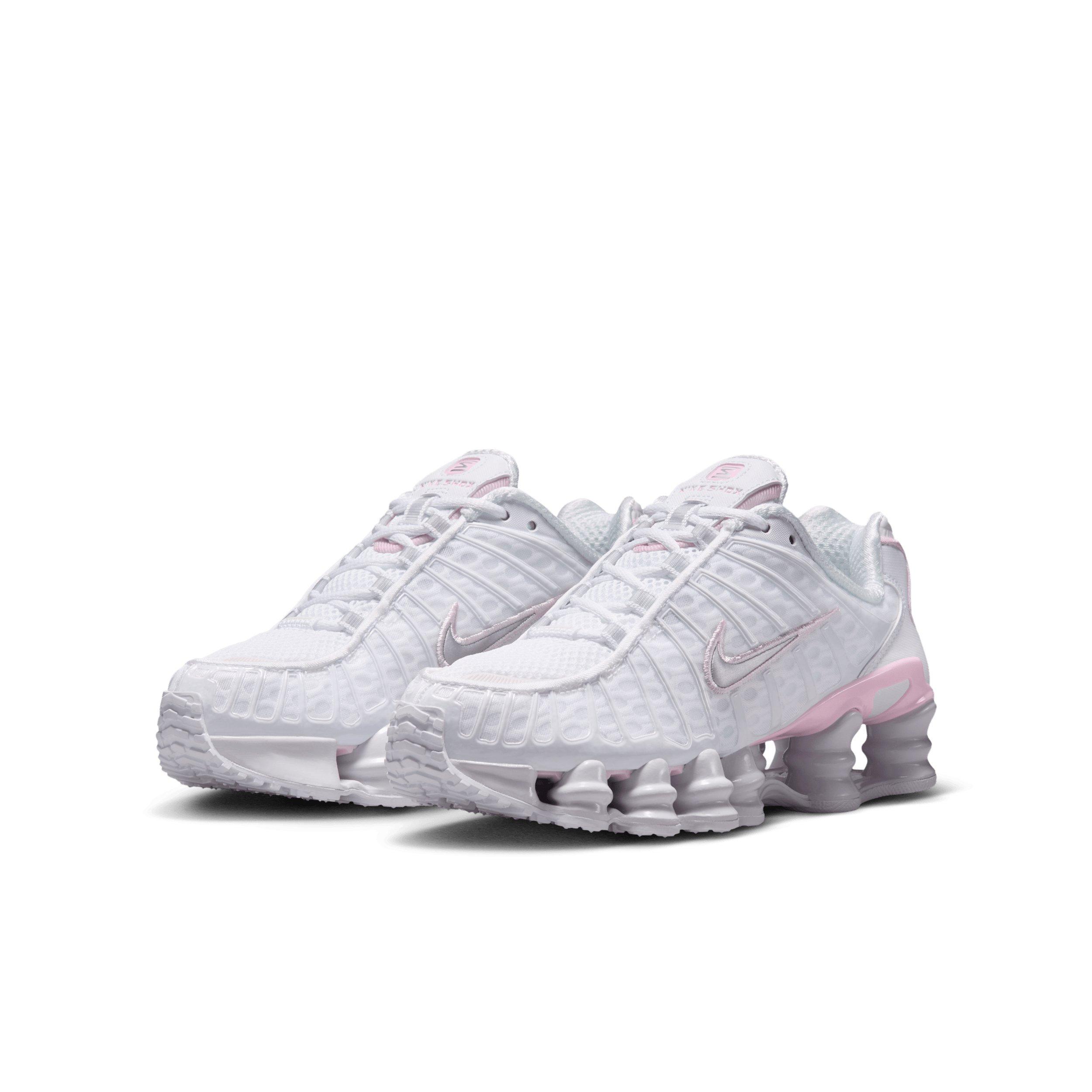 Nike Shox TL "White/Pink Foam/Metallic Silver" Grade School Girls' Shoe - WHITE/PINK/SILVER Thumbnail View 3