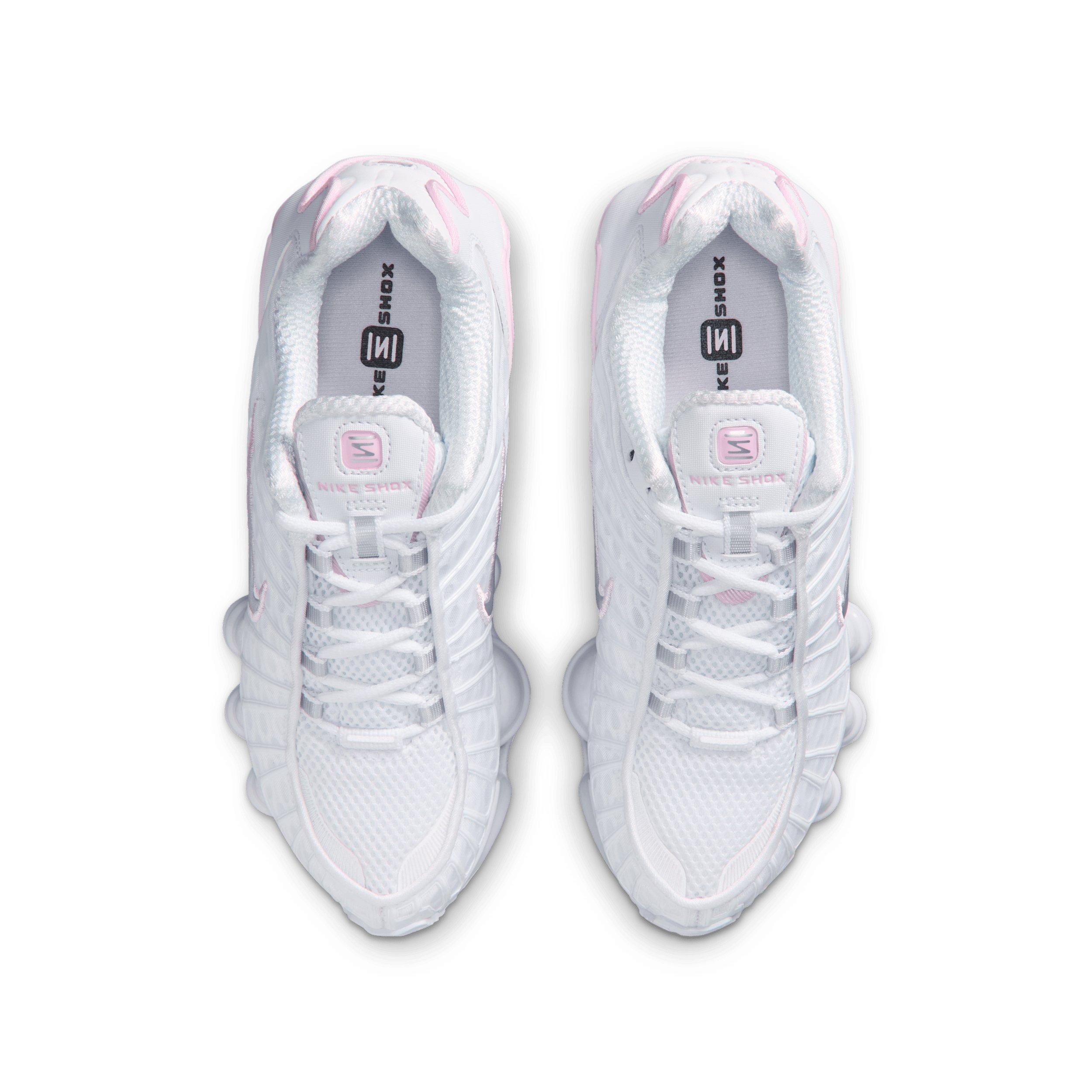 Nike Shox TL "White/Pink Foam/Metallic Silver" Grade School Girls' Shoe - WHITE/PINK/SILVER Thumbnail View 4