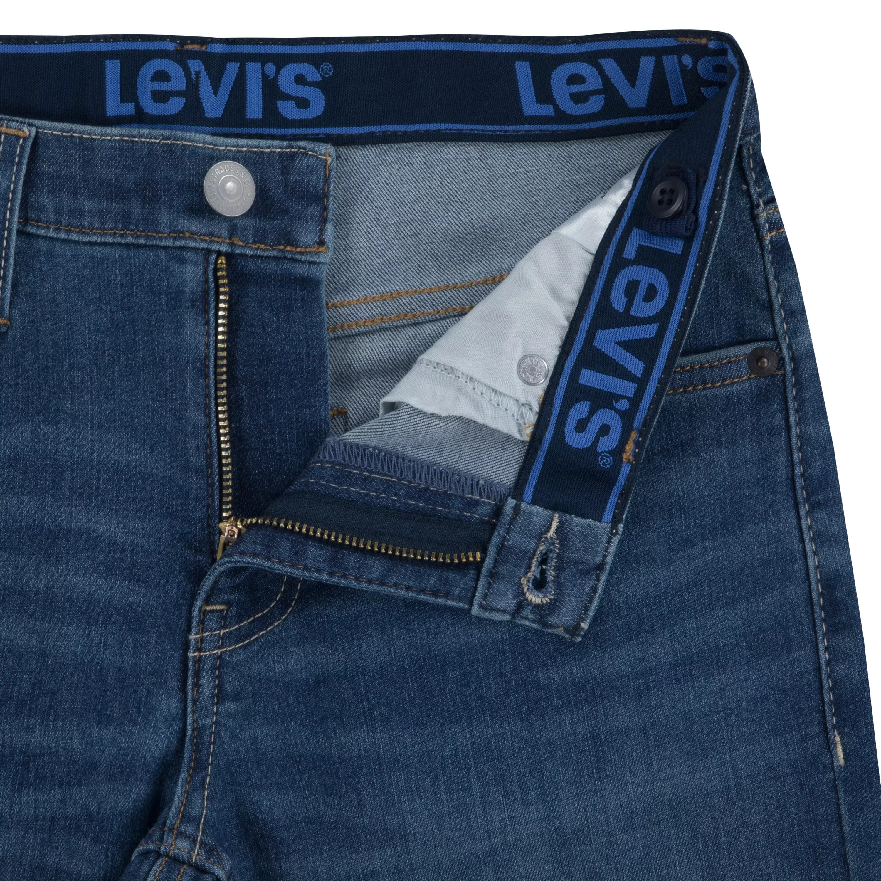Levi's 502 Strong Performance Tapered Fit Med Wash Big Boys' Melbourne Blue Denim Jeans - MELBOURNE BLUE