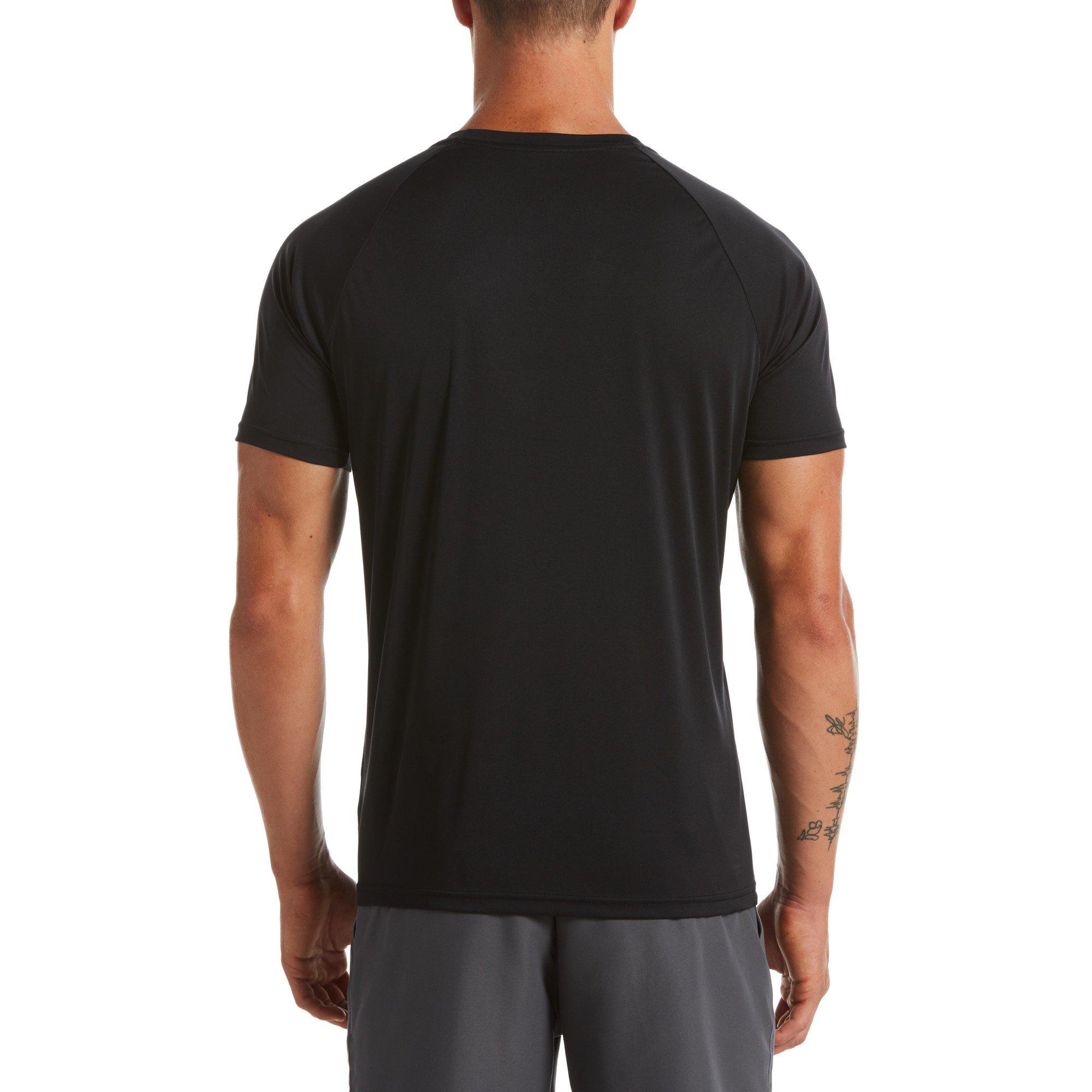 Nike Men's Swim Essential Short Sleeve Hydroguard - BLACK Thumbnail View 2