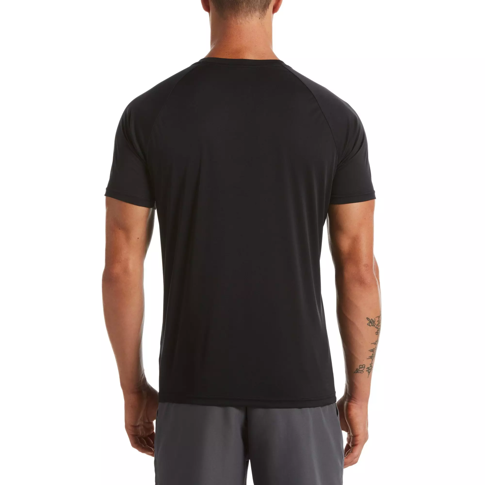 Nike Men's Swim Essential Short Sleeve Hydroguard - BLACK