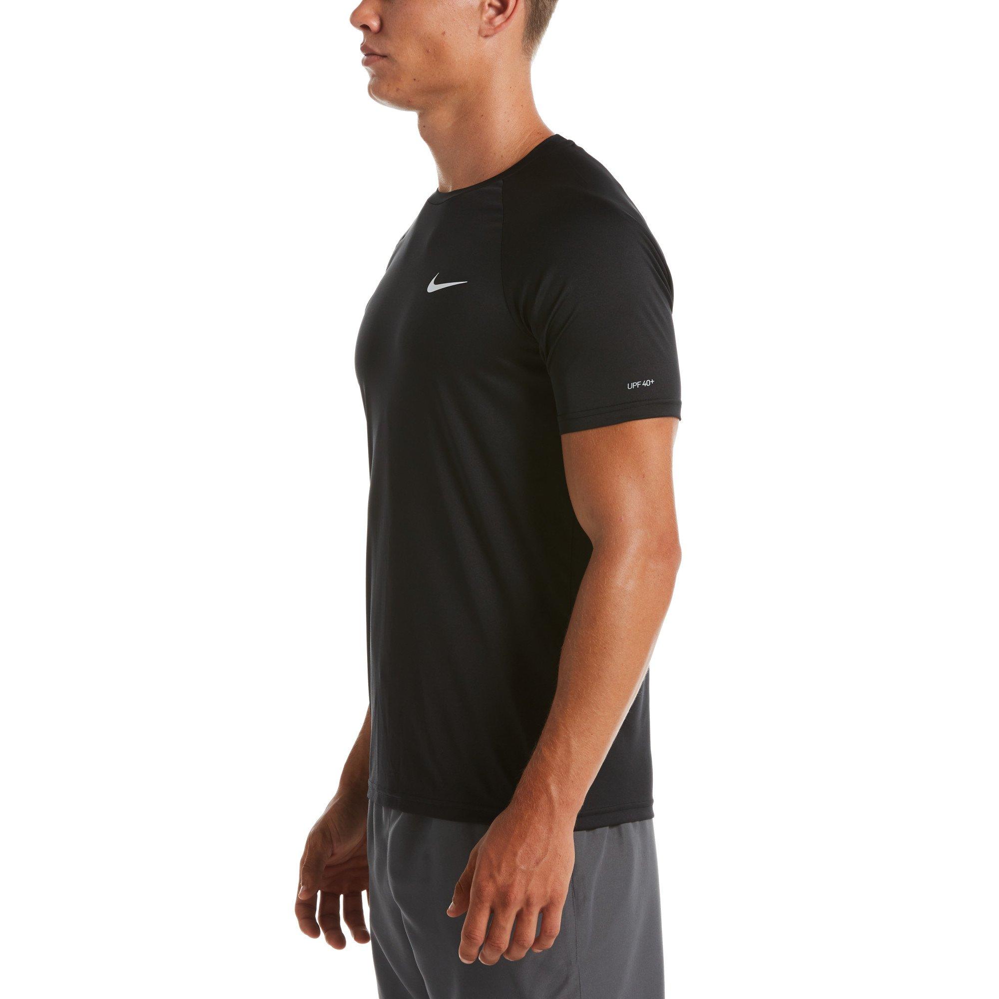 Nike Men's Swim Essential Short Sleeve Hydroguard - BLACK Thumbnail View 3