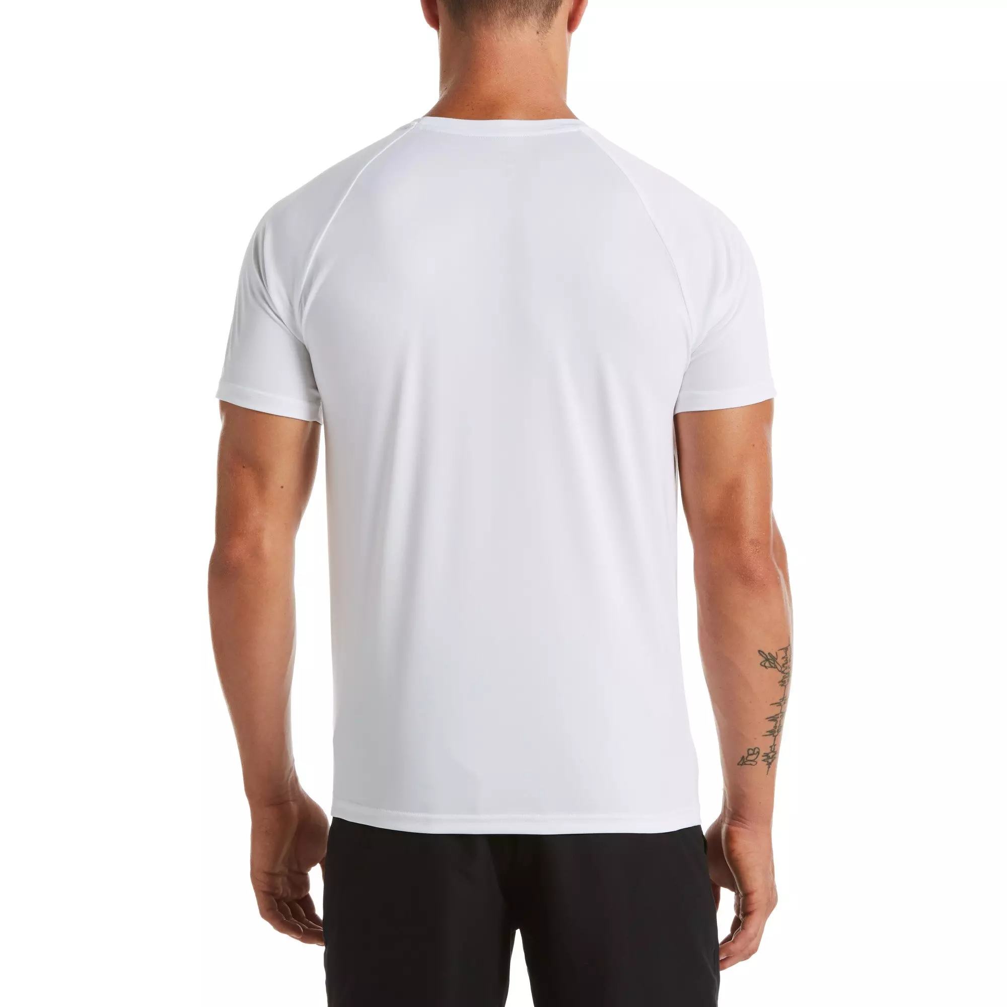 Nike Men's Swim Essential Short Sleeve Hydroguard - WHITE