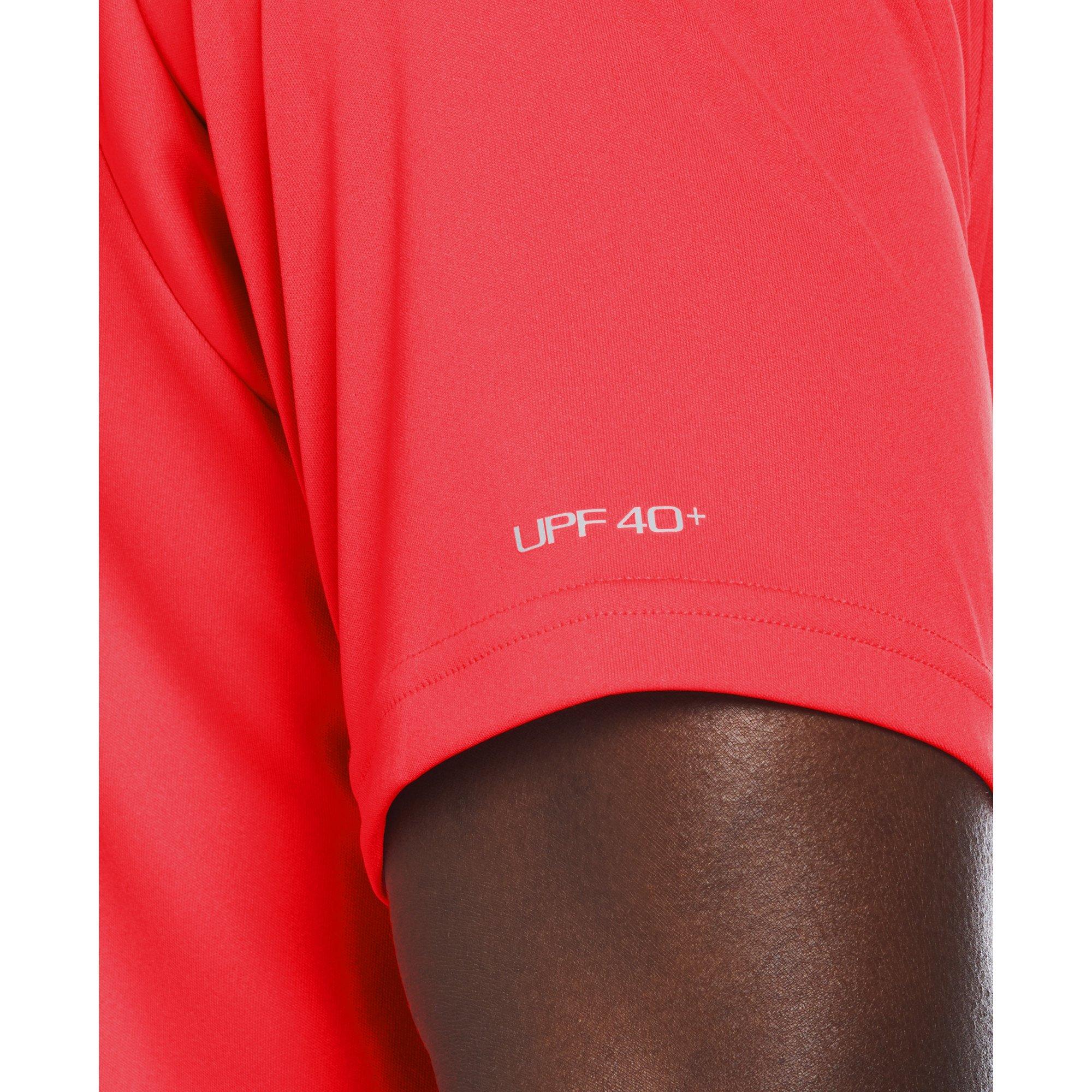 Nike Men's Swim Essential Short Sleeve Hydroguard - RED Thumbnail View 4