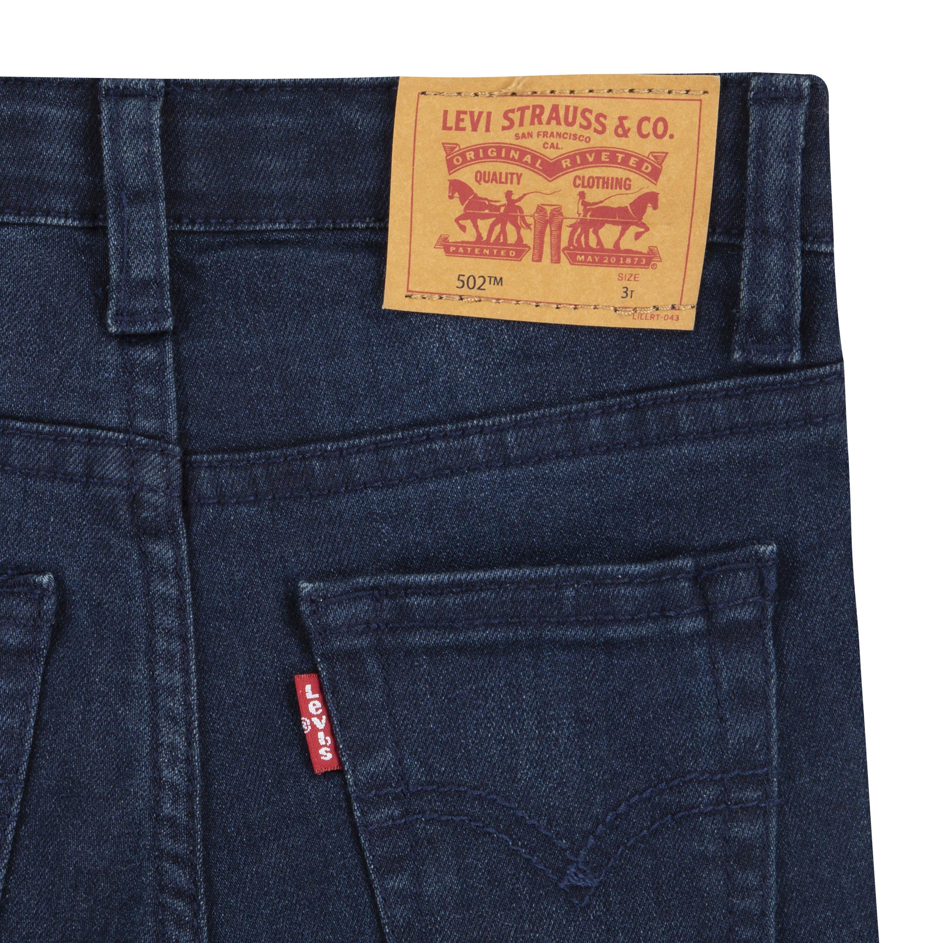 Levi's 502 Strong Performance Tapered Fit Dark Wash Toddler Boys' Dk Blue Denim Jeans - DK BLUE Thumbnail View 7