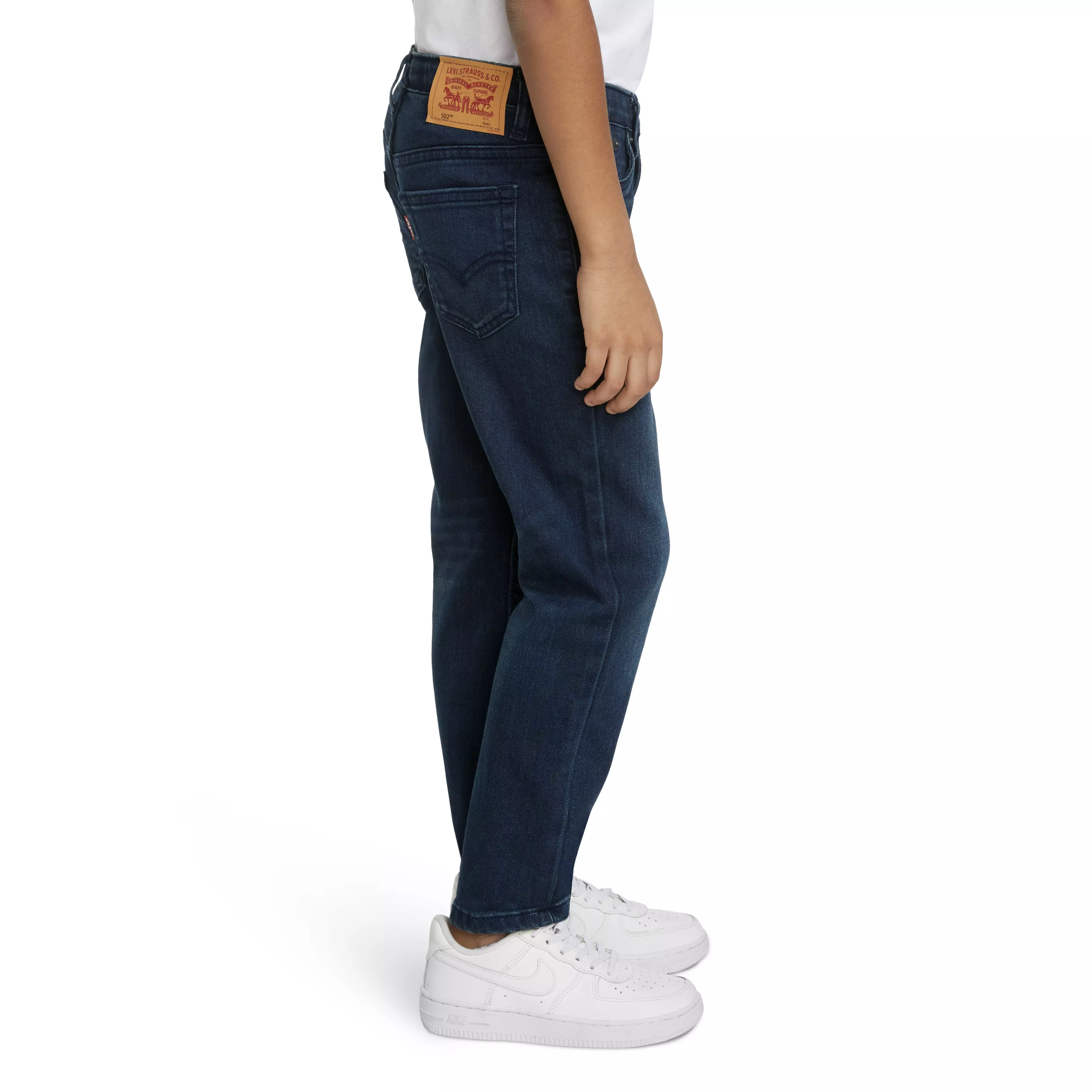 Levi's 502 Strong Performance Tapered Fit Dark Wash Little Boys' Dk Blue Denim Jeans - DK BLUE
