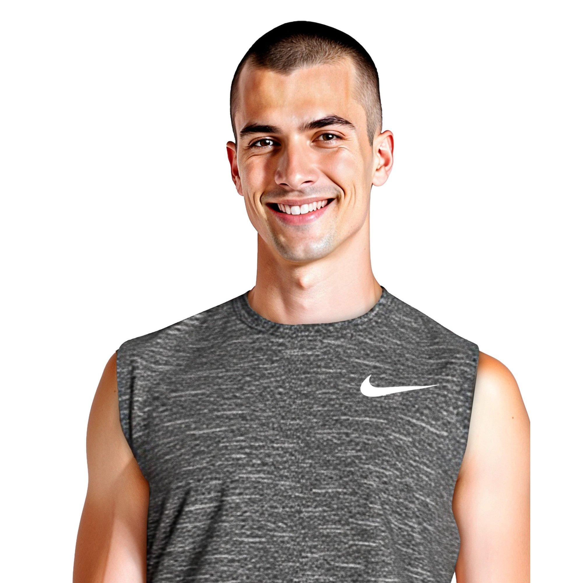 Nike Men's Swim Heather Sleeveless Hydroguard - BLACK Thumbnail View 3