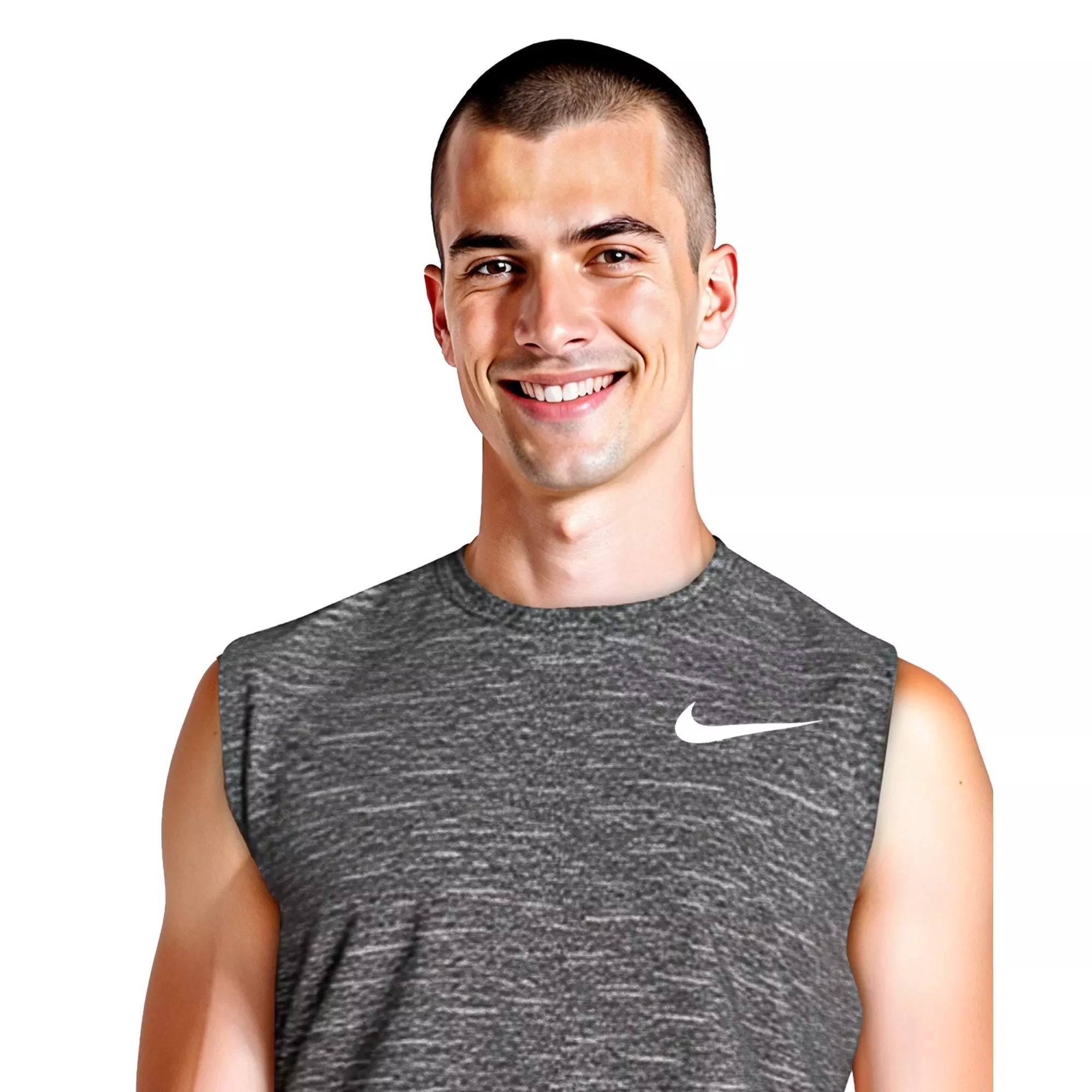 Nike Men's Swim Heather Sleeveless Hydroguard - BLACK
