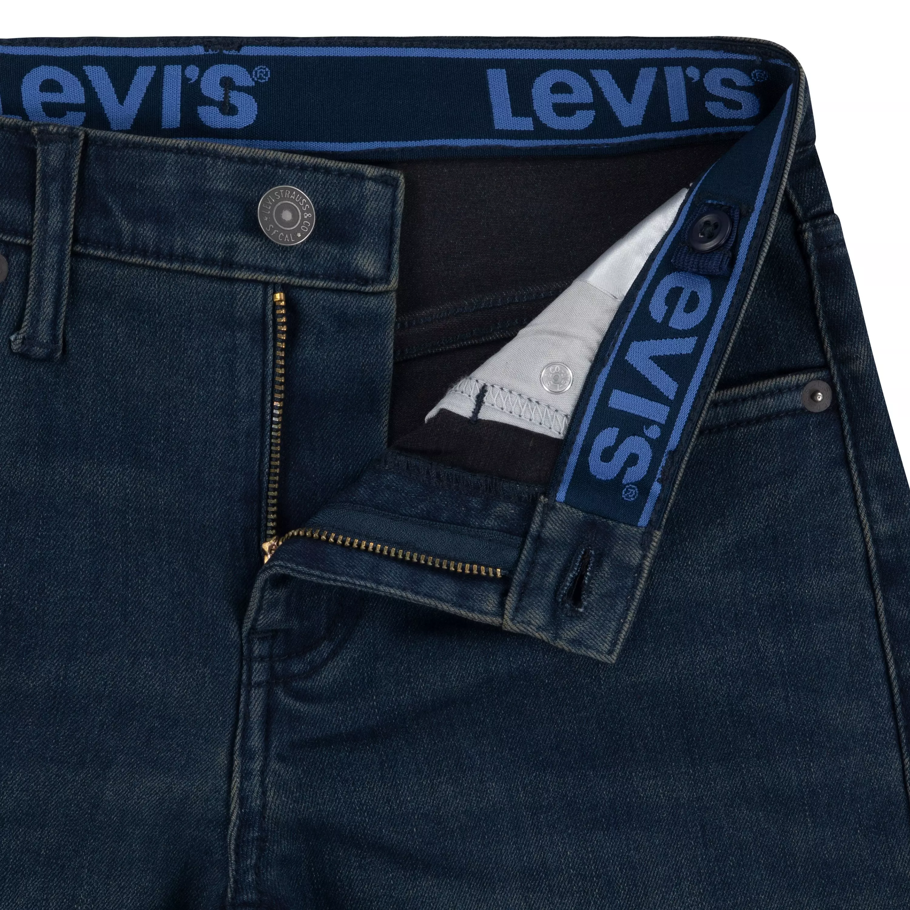 Levi's 502 Strong Performance Tapered Fit Dark Wash Big Boys' Dk Blue Denim Jeans - DK BLUE