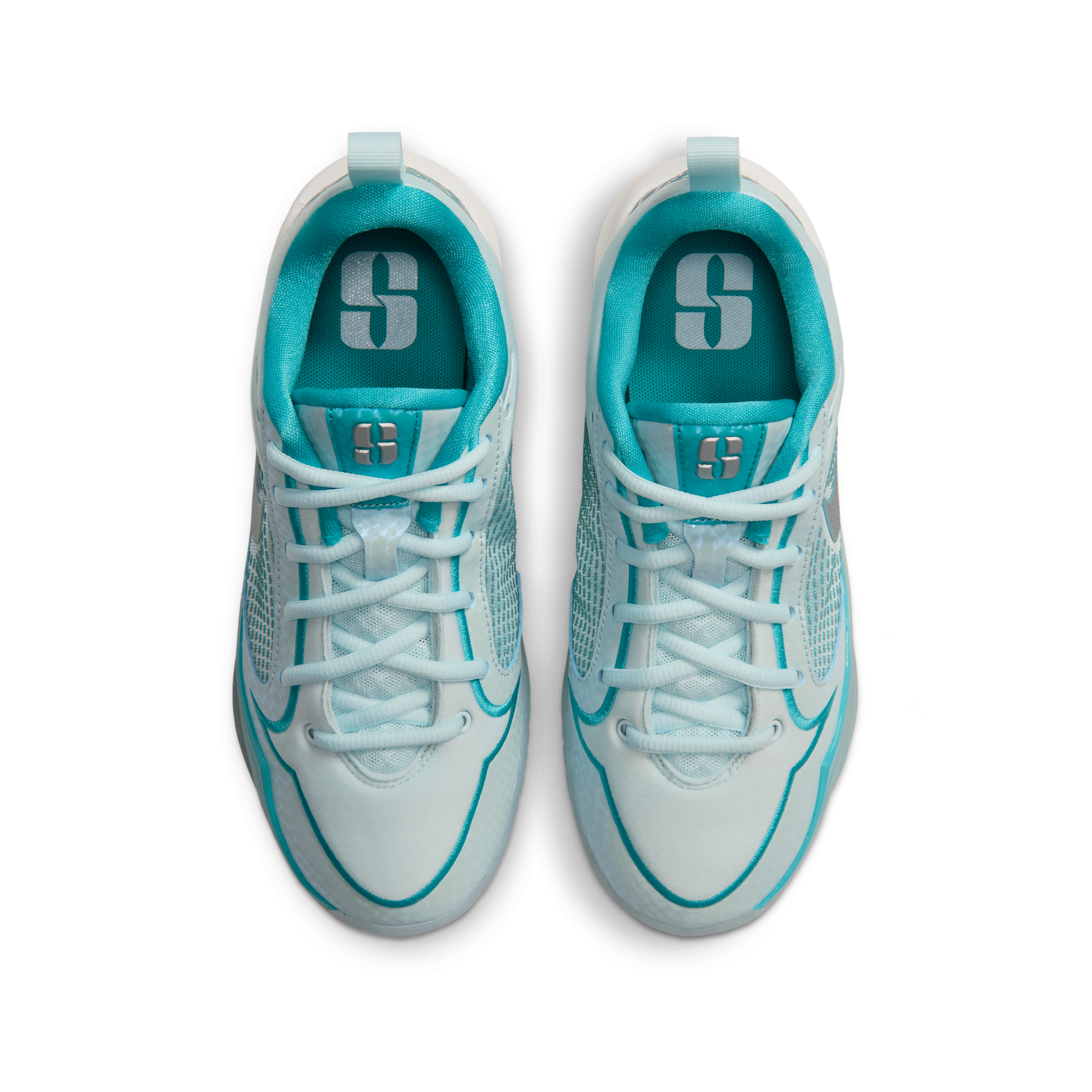 Nike Sabrina 4 "Eyes on the Prize" Grade School Kids' Basketball Shoe - GLACIER BLUE/SAIL/DUSTY CACTUS/METALLIC SILVER