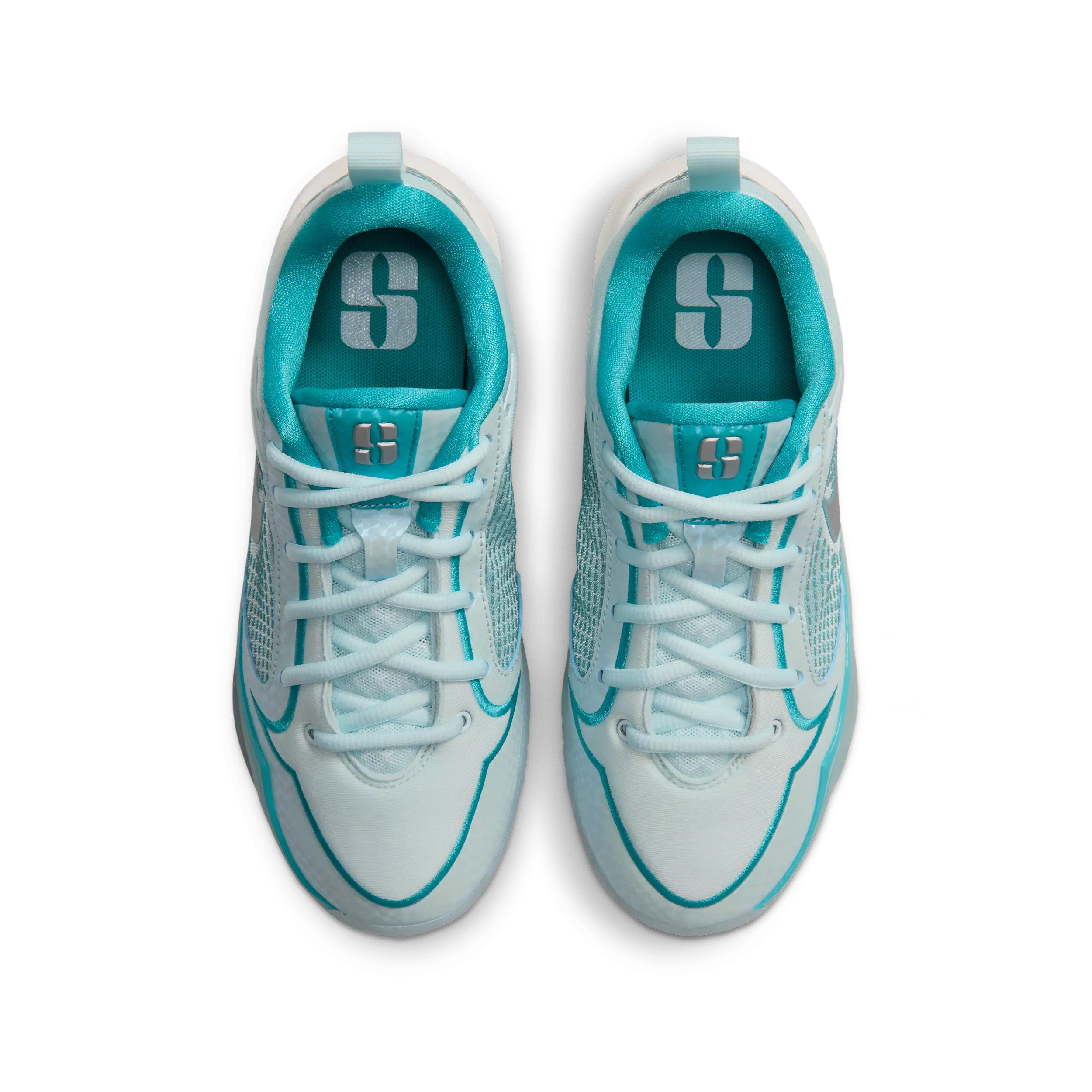 Nike Sabrina 4 "Eyes on the Prize" Grade School Kids' Basketball Shoe - GLACIER BLUE/SAIL/DUSTY CACTUS/METALLIC SILVER