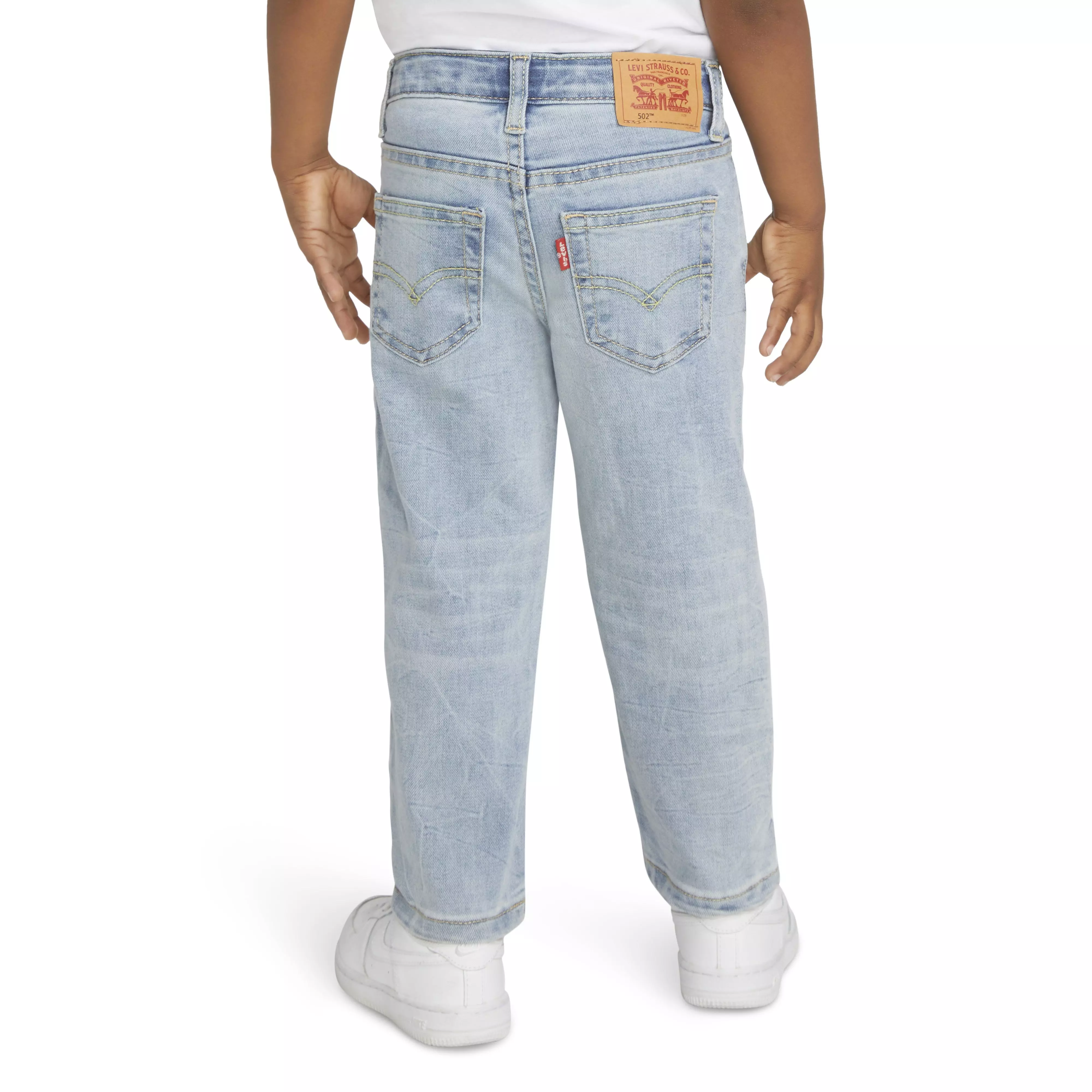 Levi's 502 Strong Performance Tapered Fit Lt Wash Toddler Boys' Lt Blue Denim Jeans - LT WASH BLUE