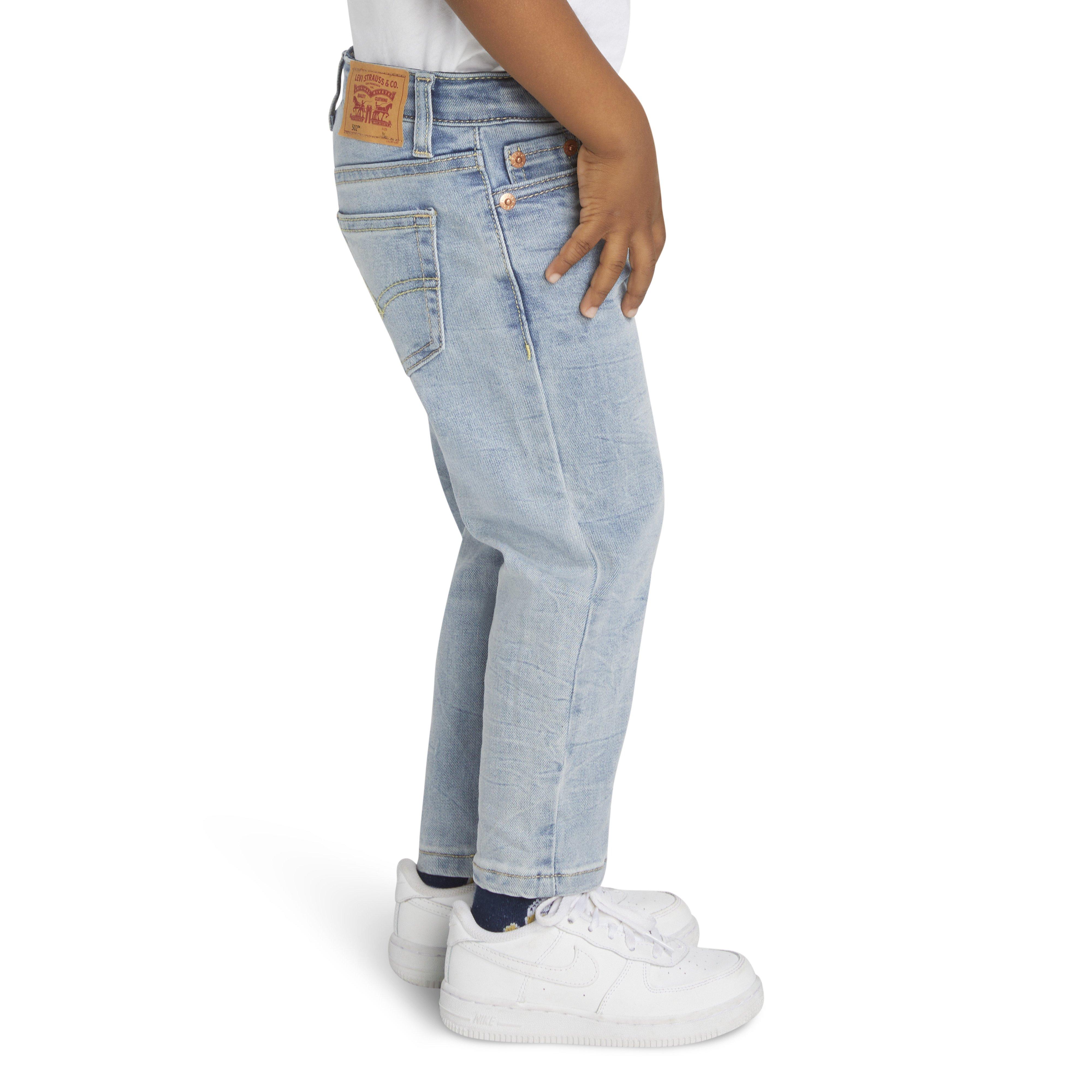 Levi's 502 Strong Performance Tapered Fit Lt Wash Toddler Boys' Lt Blue Denim Jeans - LT WASH BLUE Thumbnail View 3