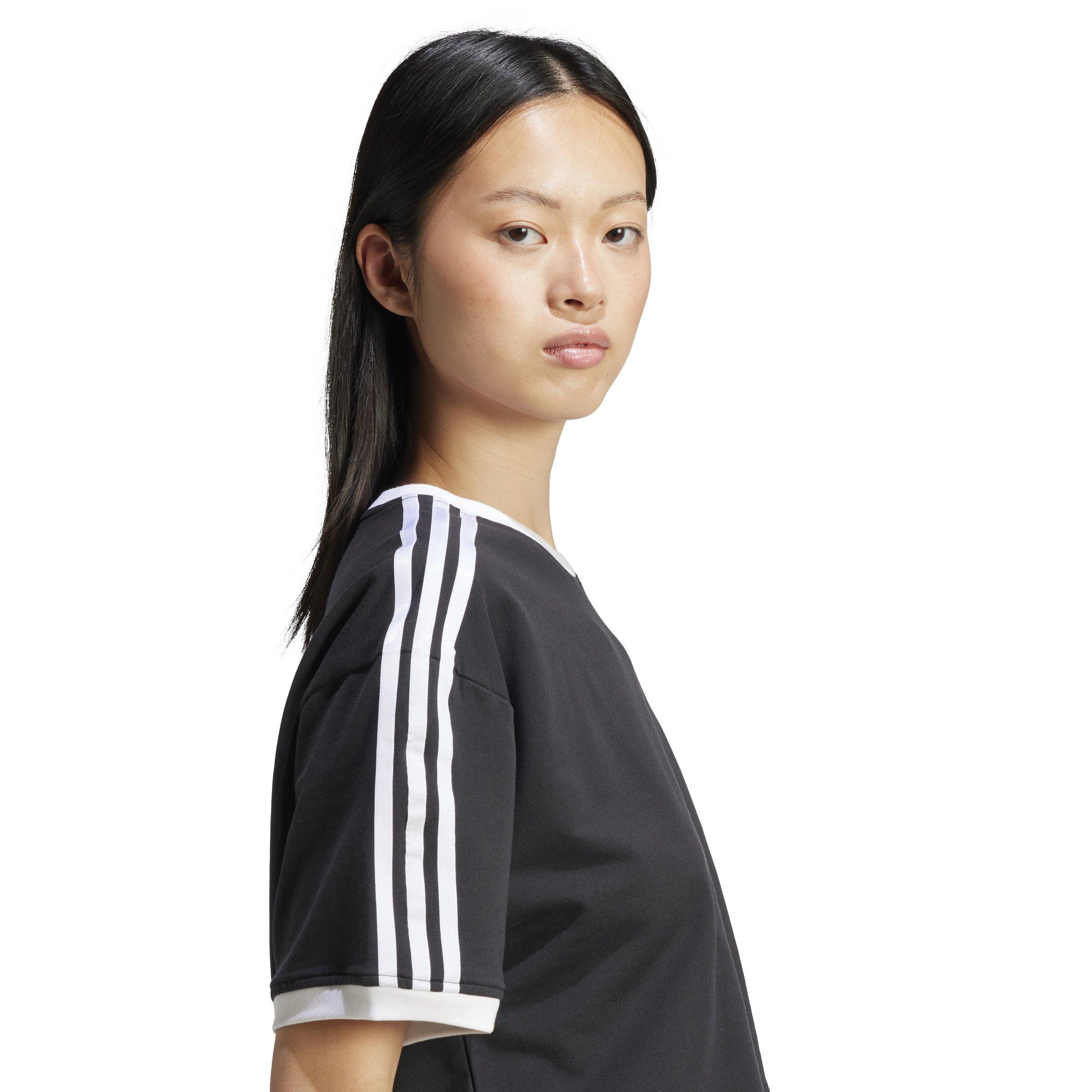 adidas Originals Adicolor 3-Stripes Loose Crop Women's Black Tee