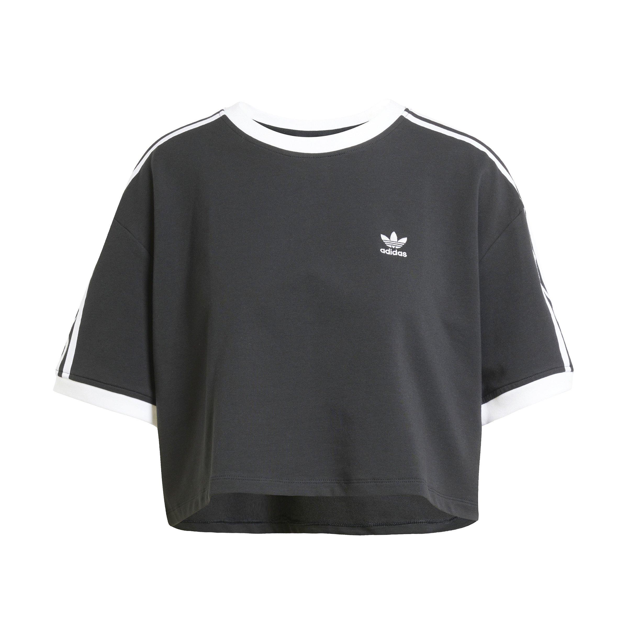 adidas Originals Adicolor 3-Stripes Loose Crop Women's Black Tee