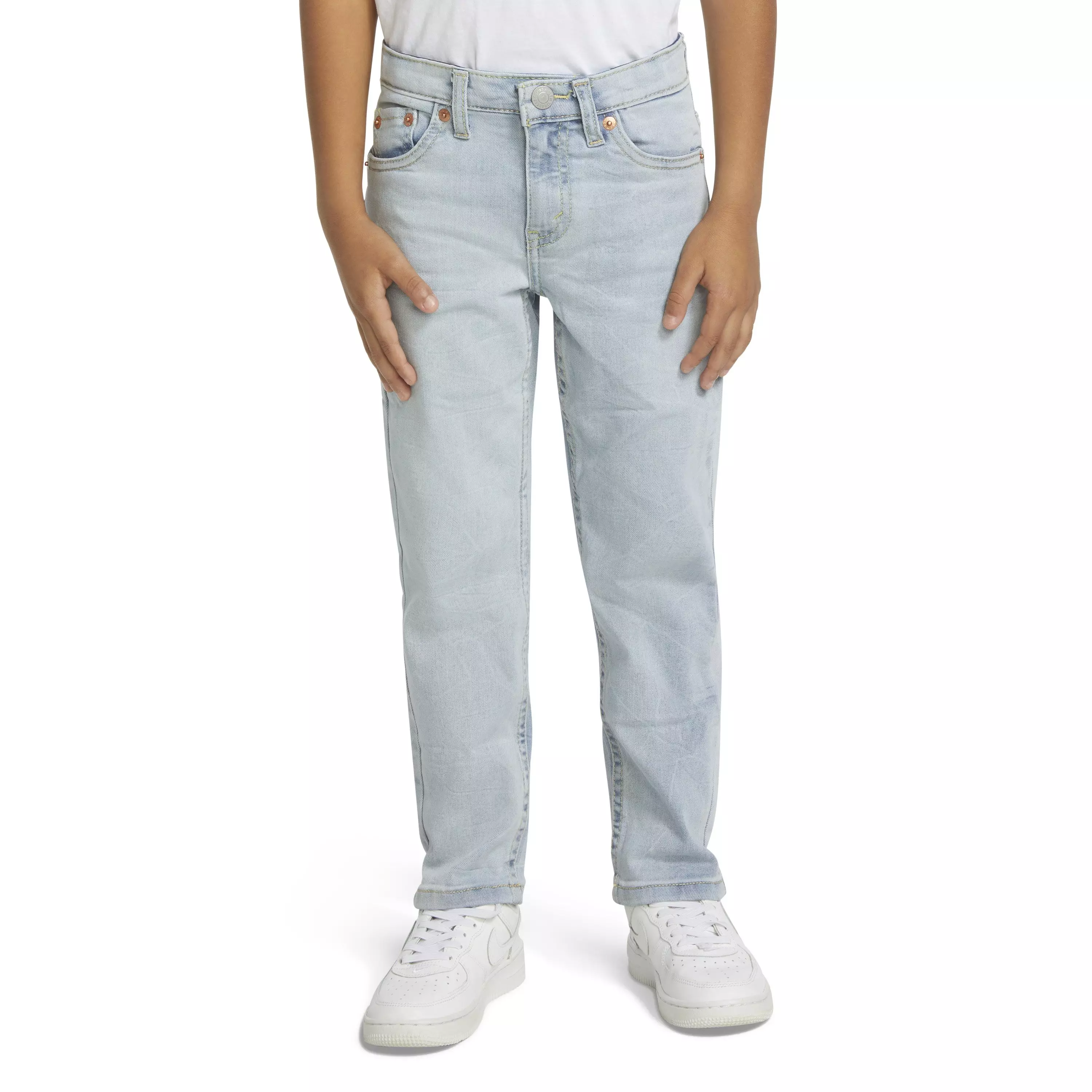 Levi's 502 Strong Performance Tapered Fit Lt Wash Little Boys' Lt Blue Denim Jeans - LT WASH BLUE