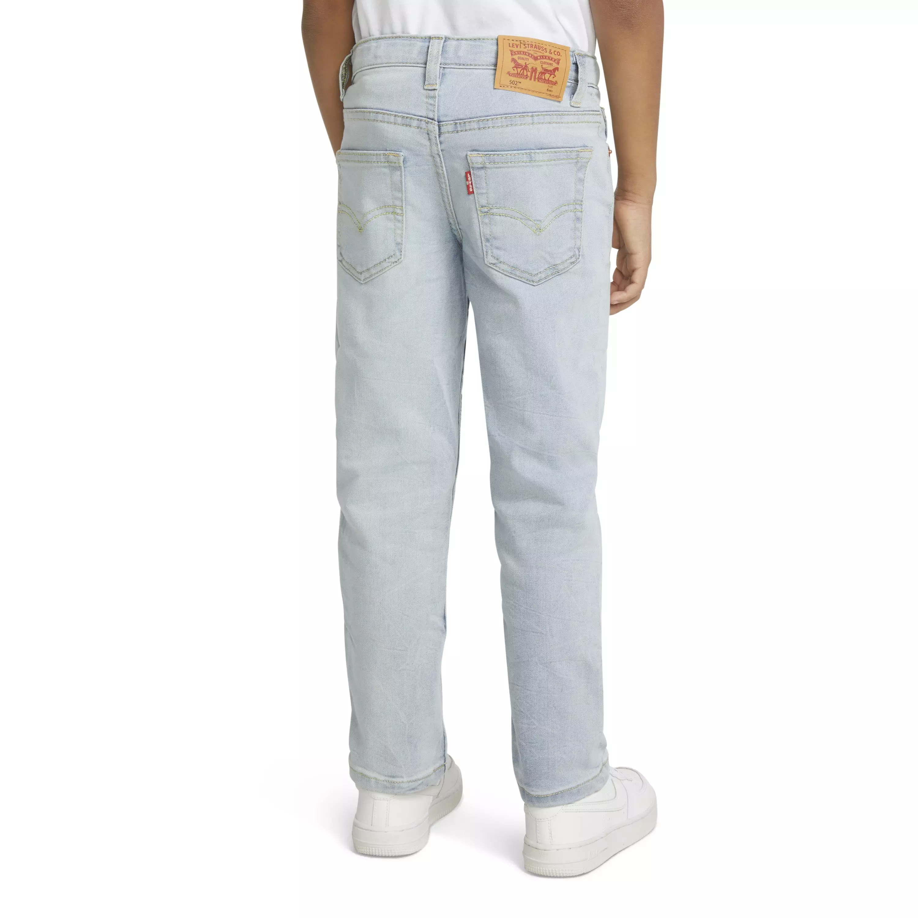 Levi's 502 Strong Performance Tapered Fit Lt Wash Little Boys' Lt Blue Denim Jeans - LT WASH BLUE