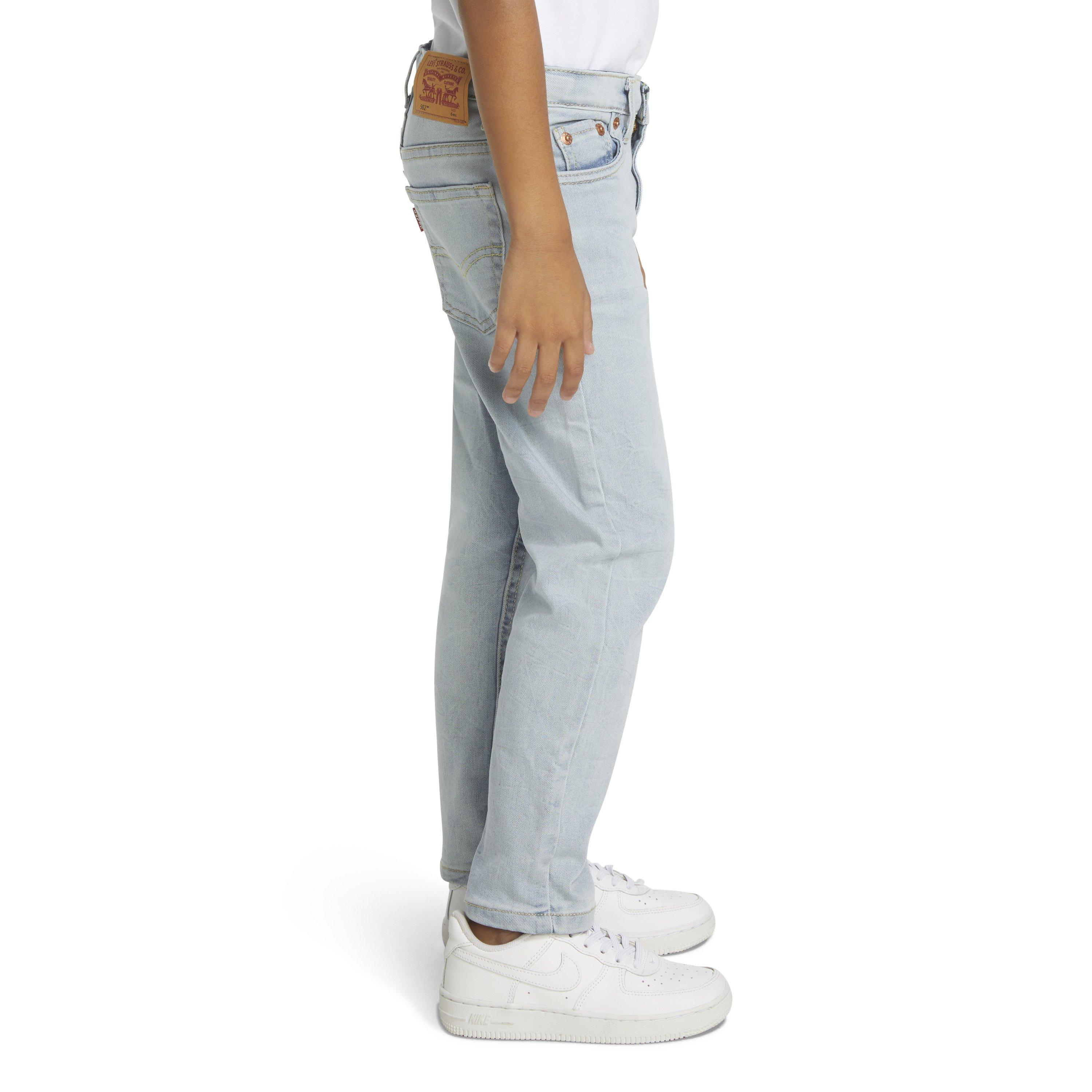 Levi's 502 Strong Performance Tapered Fit Lt Wash Little Boys' Lt Blue Denim Jeans - LT WASH BLUE Thumbnail View 3