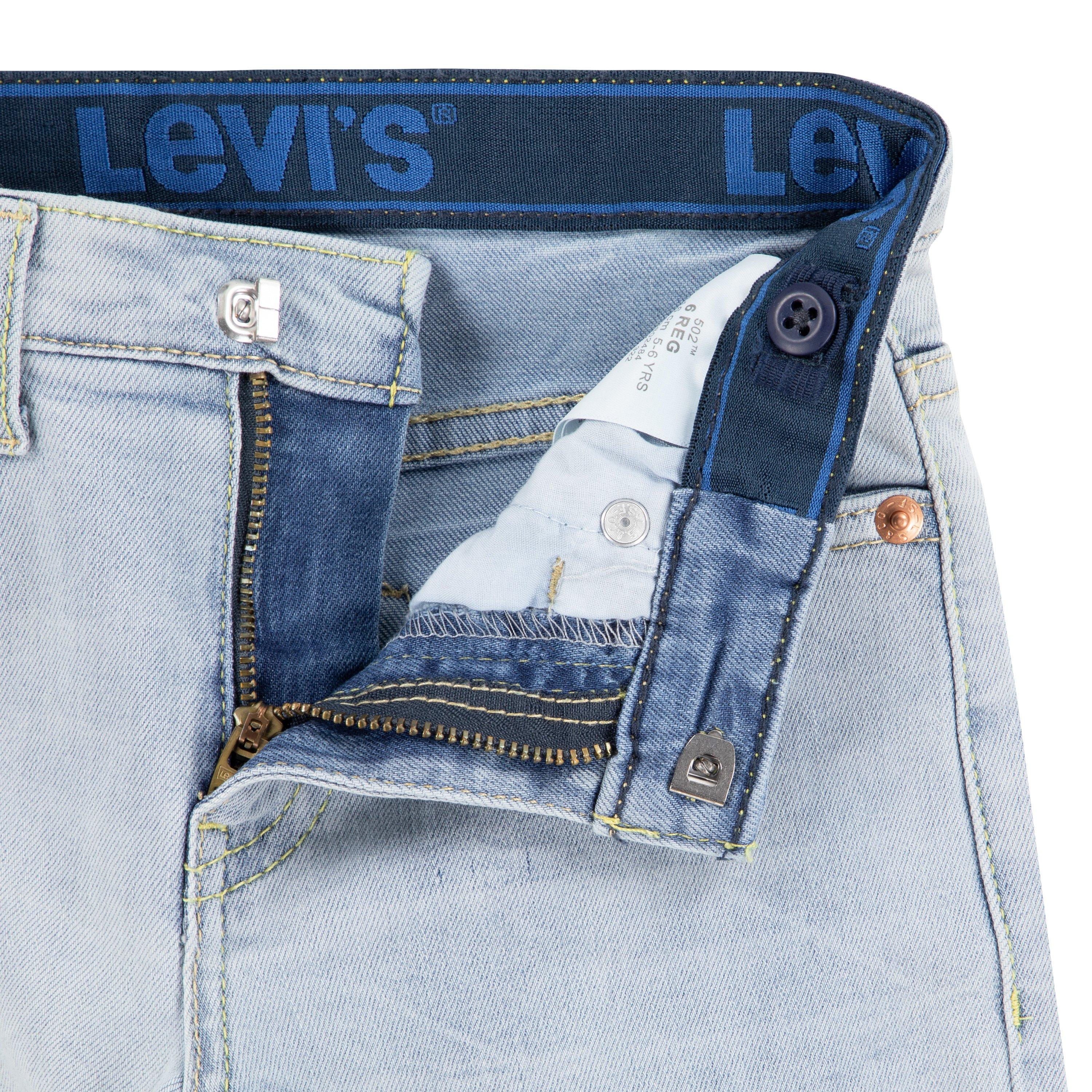 Levi's 502 Strong Performance Tapered Fit Lt Wash Little Boys' Lt Blue Denim Jeans - LT WASH BLUE Thumbnail View 6