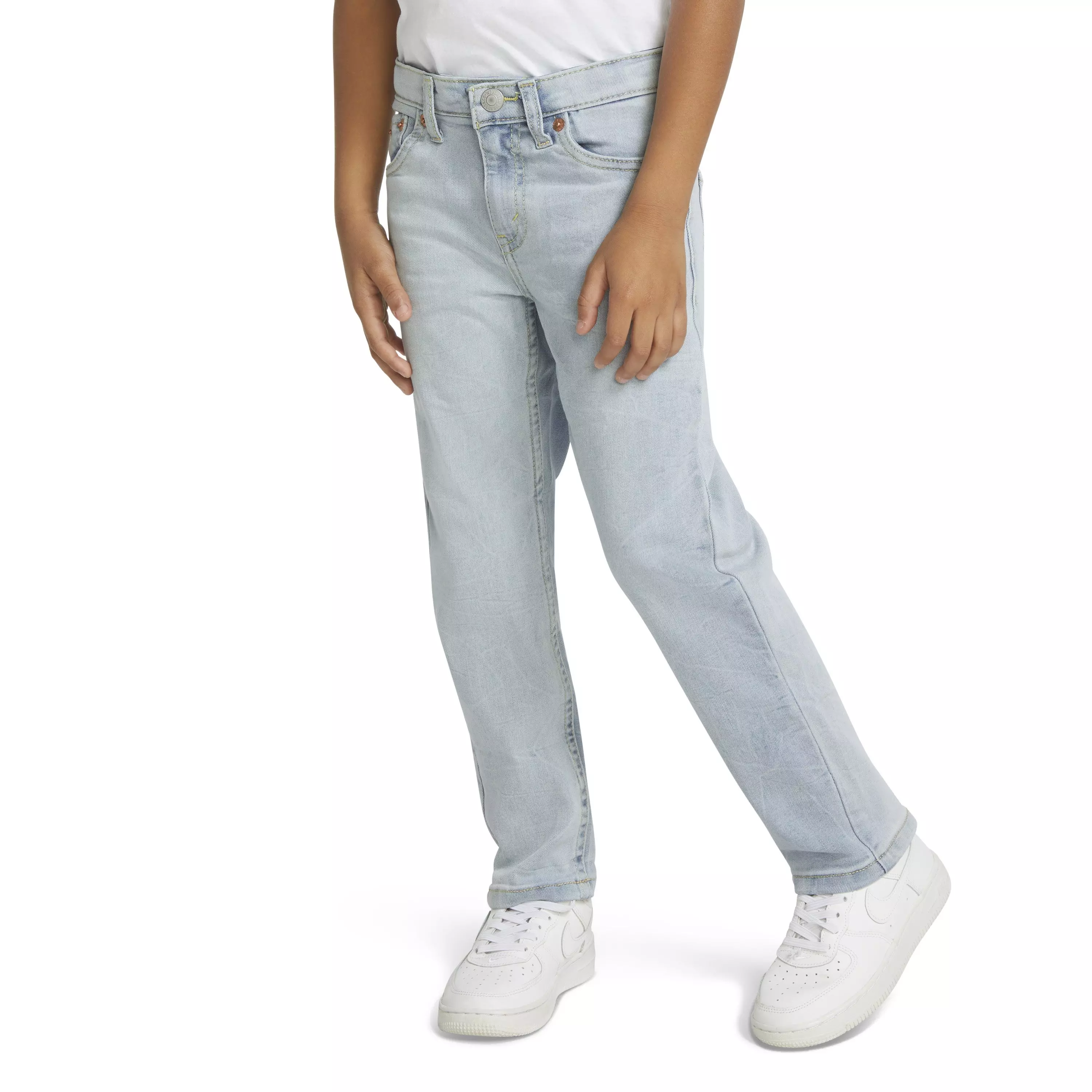 Levi's 502 Strong Performance Tapered Fit Lt Wash Little Boys' Lt Blue Denim Jeans - LT WASH BLUE