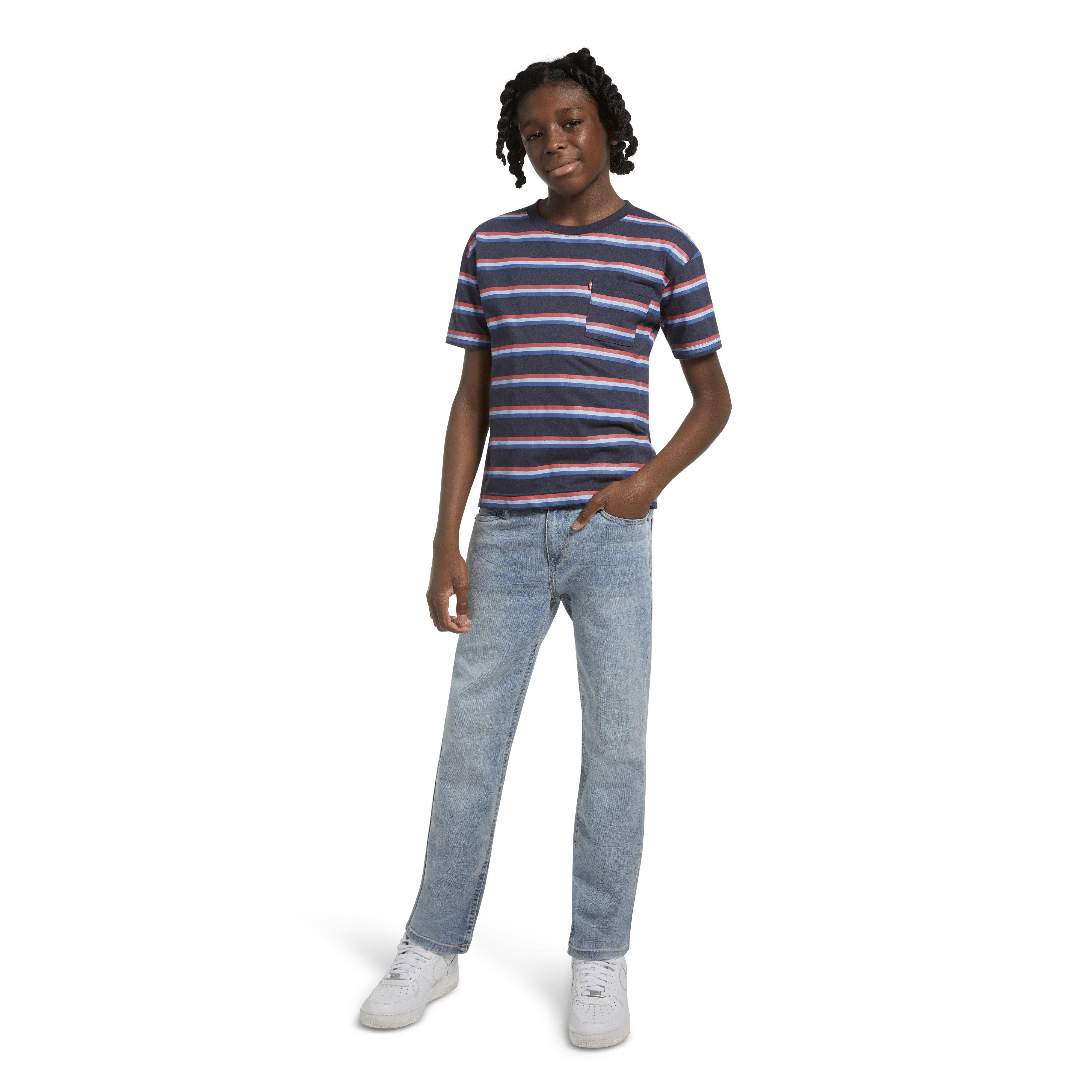 Levi's Big Boys' 502 Strong Performance Tapered Fit Lt Wash Lt Blue Denim Jeans - LT WASH BLUE Thumbnail View 9