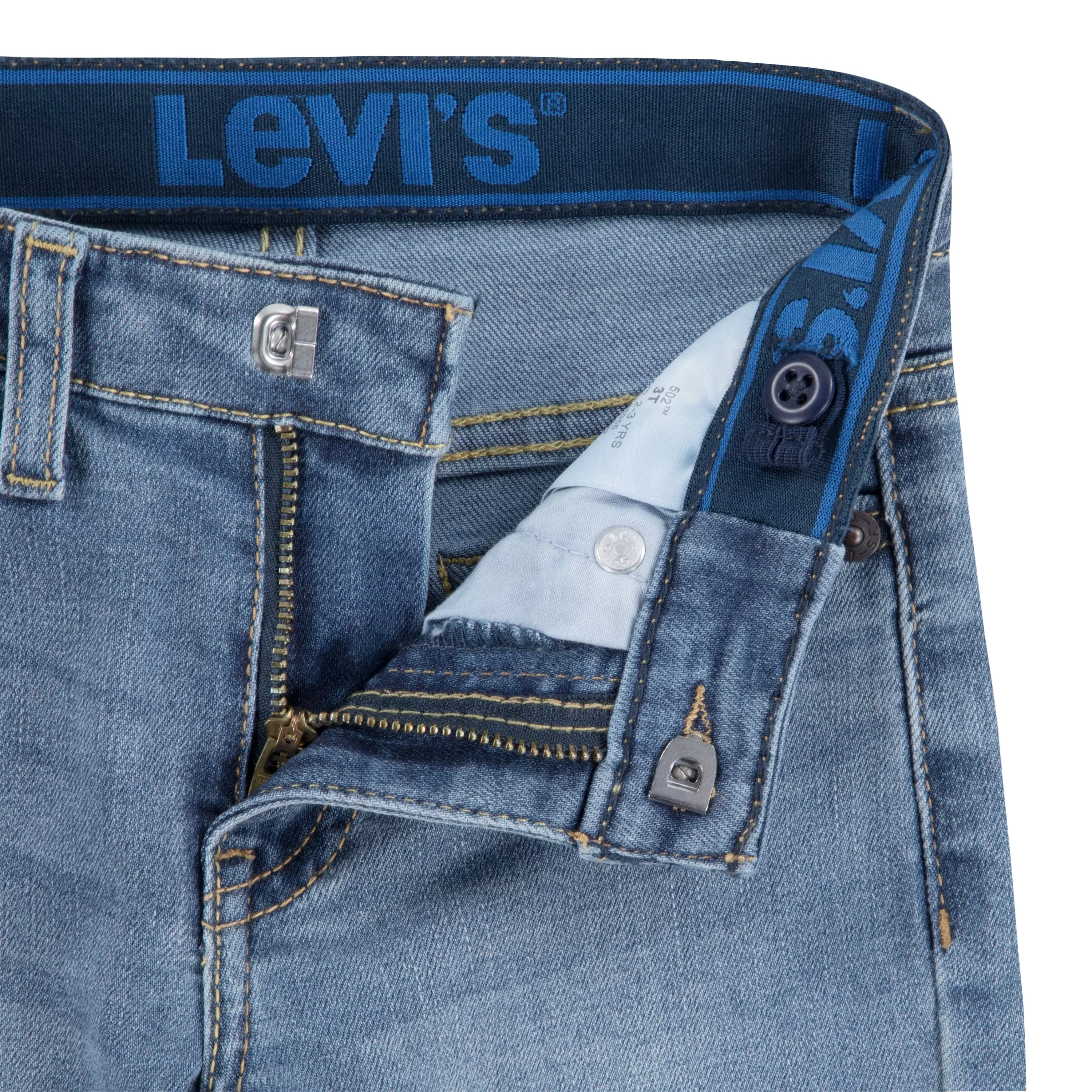 Levi's 502 Strong Performance Tapered Fit Med Wash Toddler Boys' Lt Blue Denim Jeans - LT BLUE