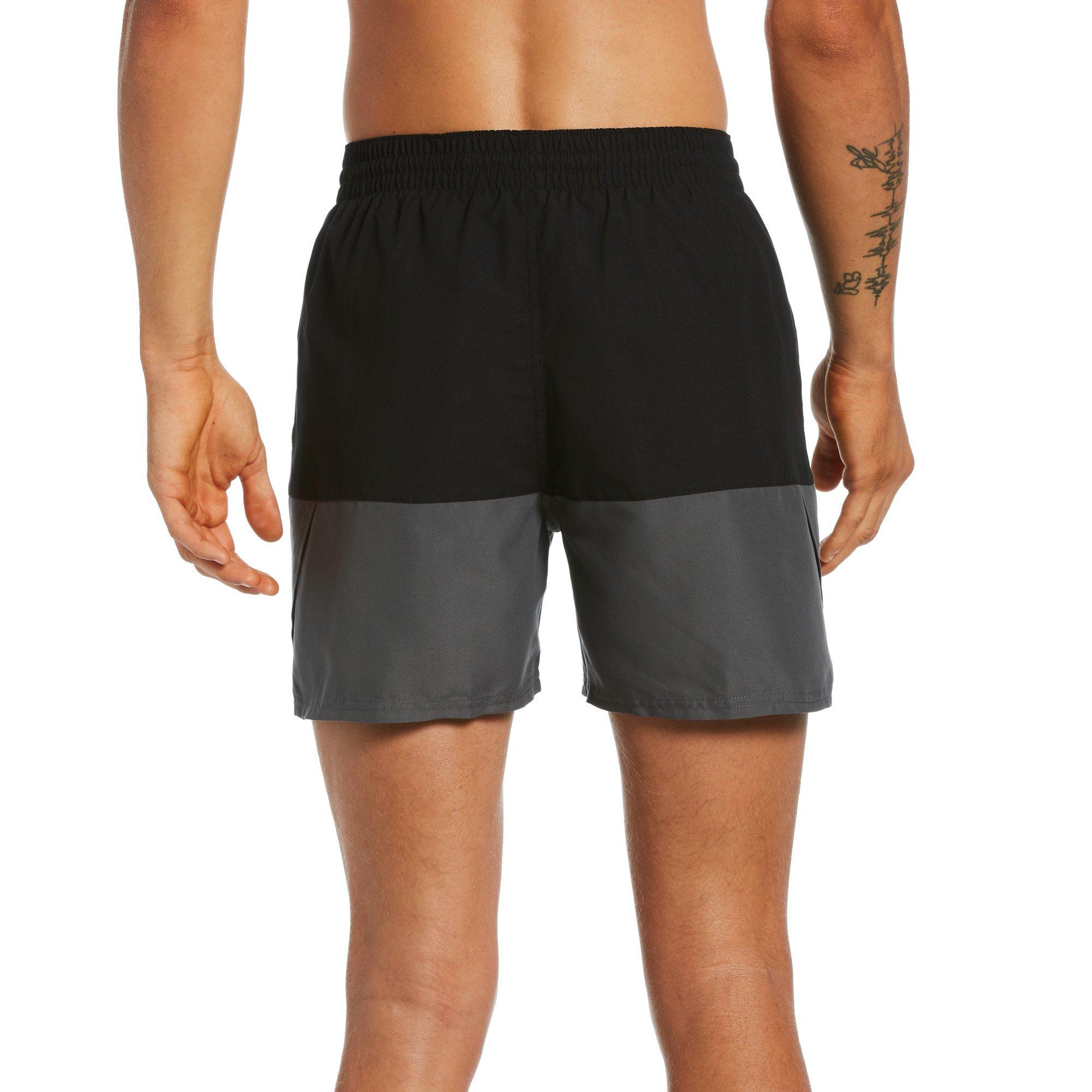 Nike Men's Swim Split 5" Volley Swim Shorts - Black/Grey - BLACK Thumbnail View 2
