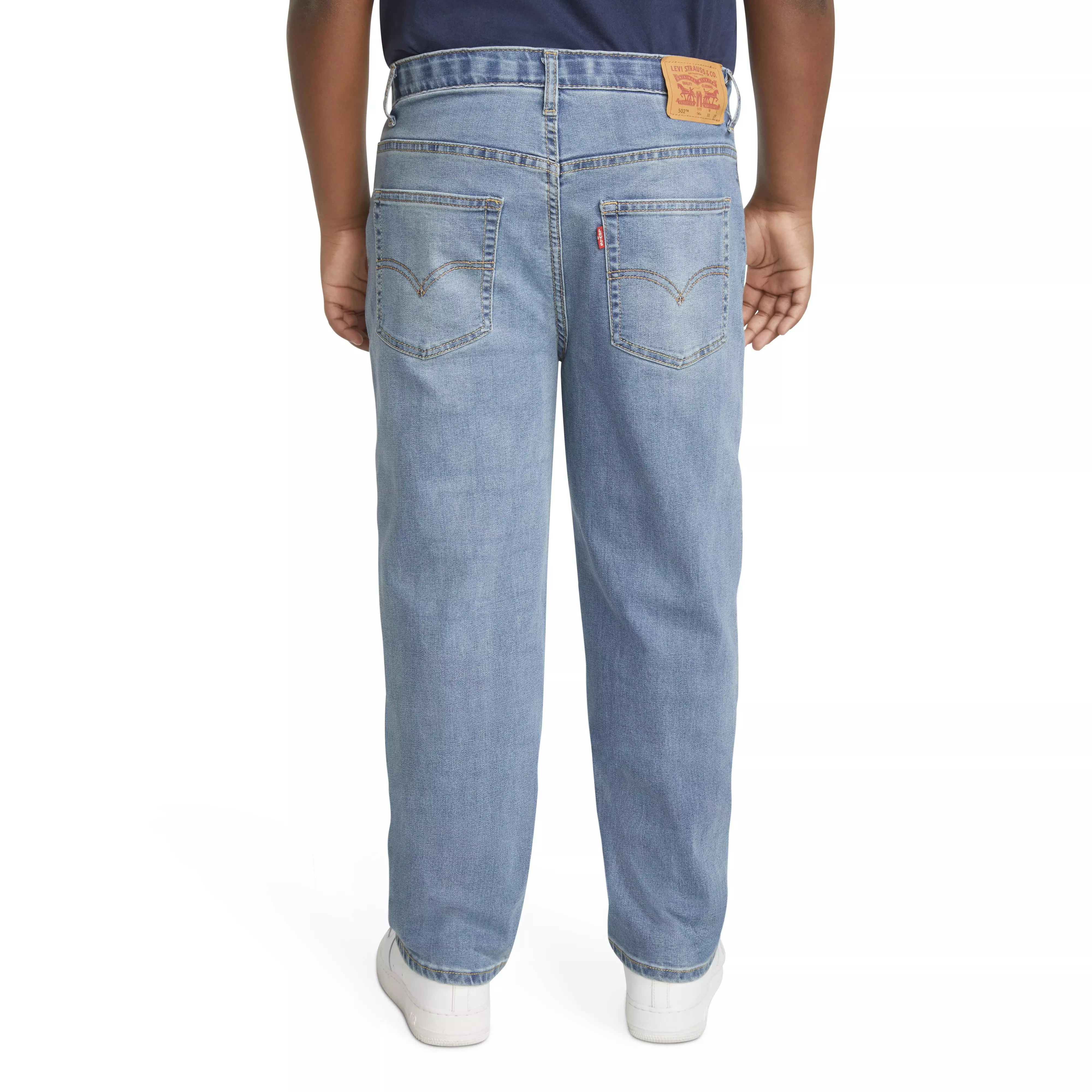 Levi's 502 Strong Performance Tapered Fit Med Wash Big Boys' Light Blue Denim Jeans - LT BLUE