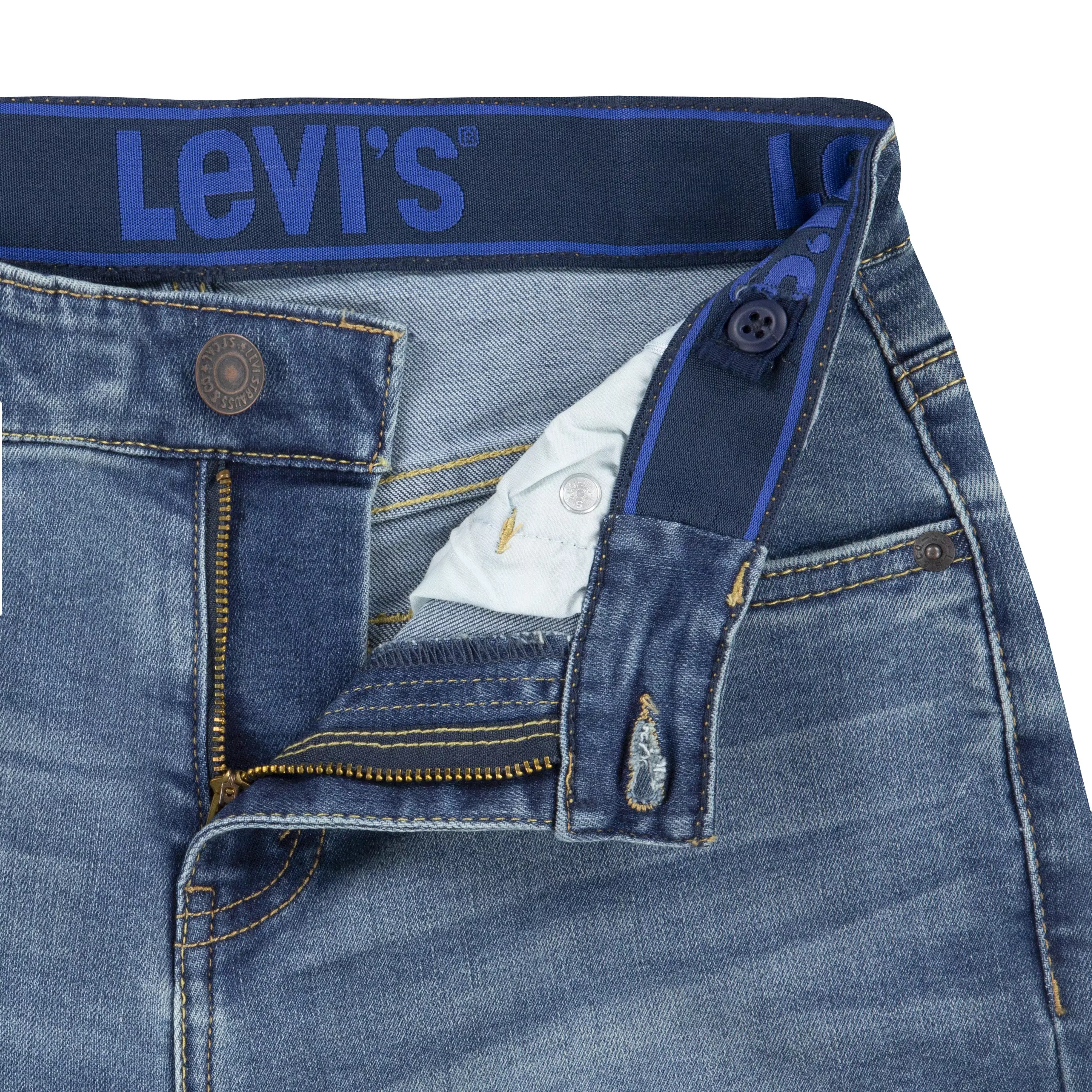 Levi's 502 Strong Performance Tapered Fit Med Wash Big Boys' Light Blue Denim Jeans - LT BLUE