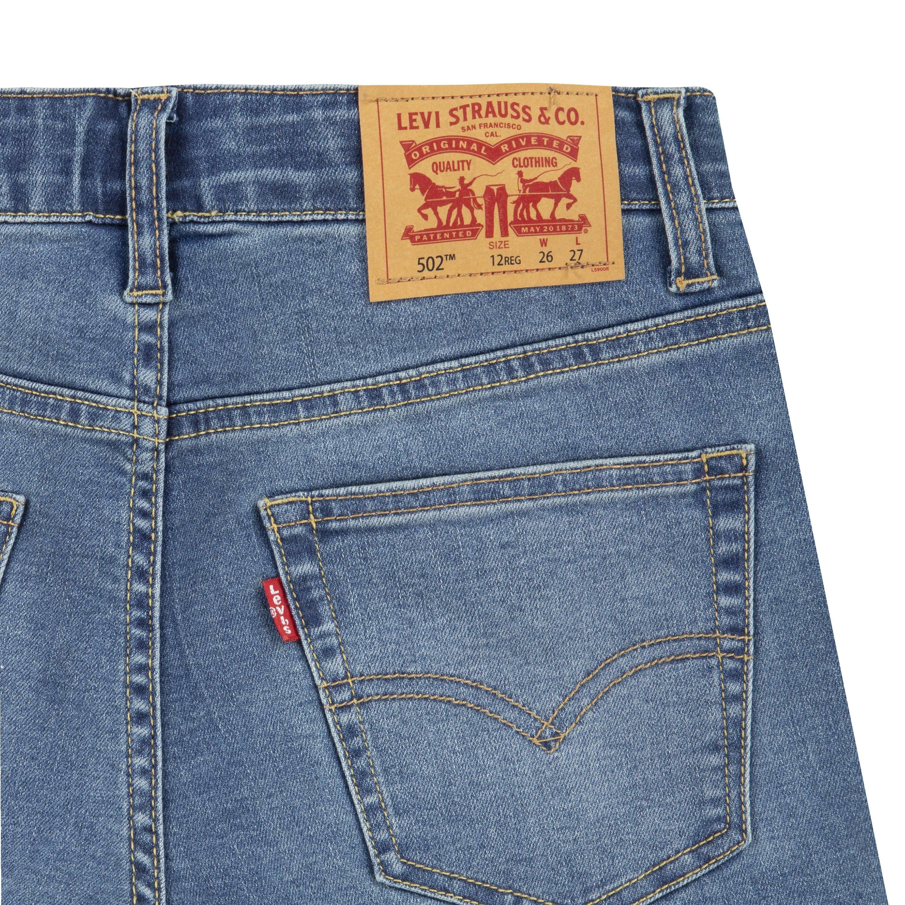 Levi's 502 Strong Performance Tapered Fit Med Wash Big Boys' Light Blue Denim Jeans - LT BLUE Thumbnail View 7