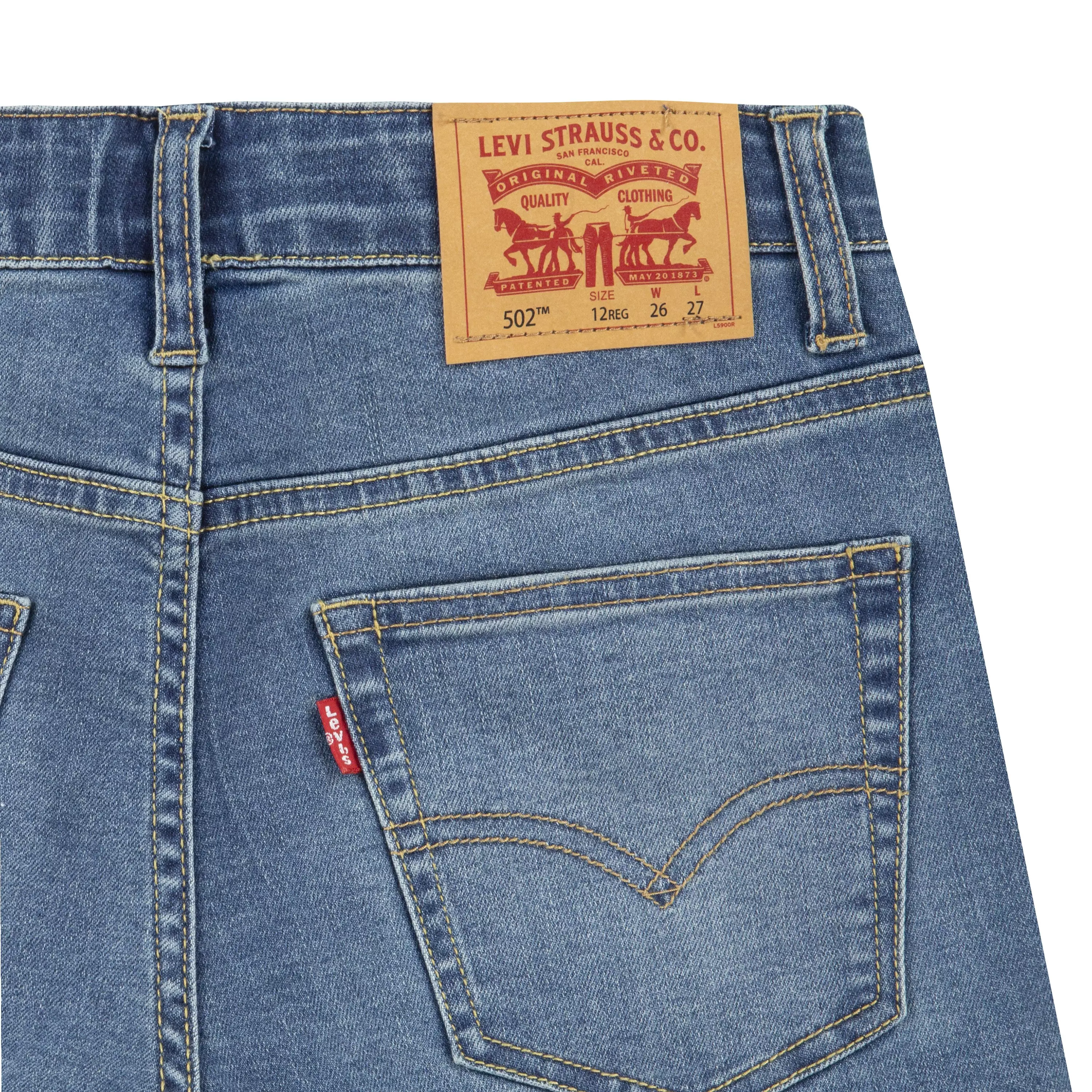 Levi's 502 Strong Performance Tapered Fit Med Wash Big Boys' Light Blue Denim Jeans - LT BLUE