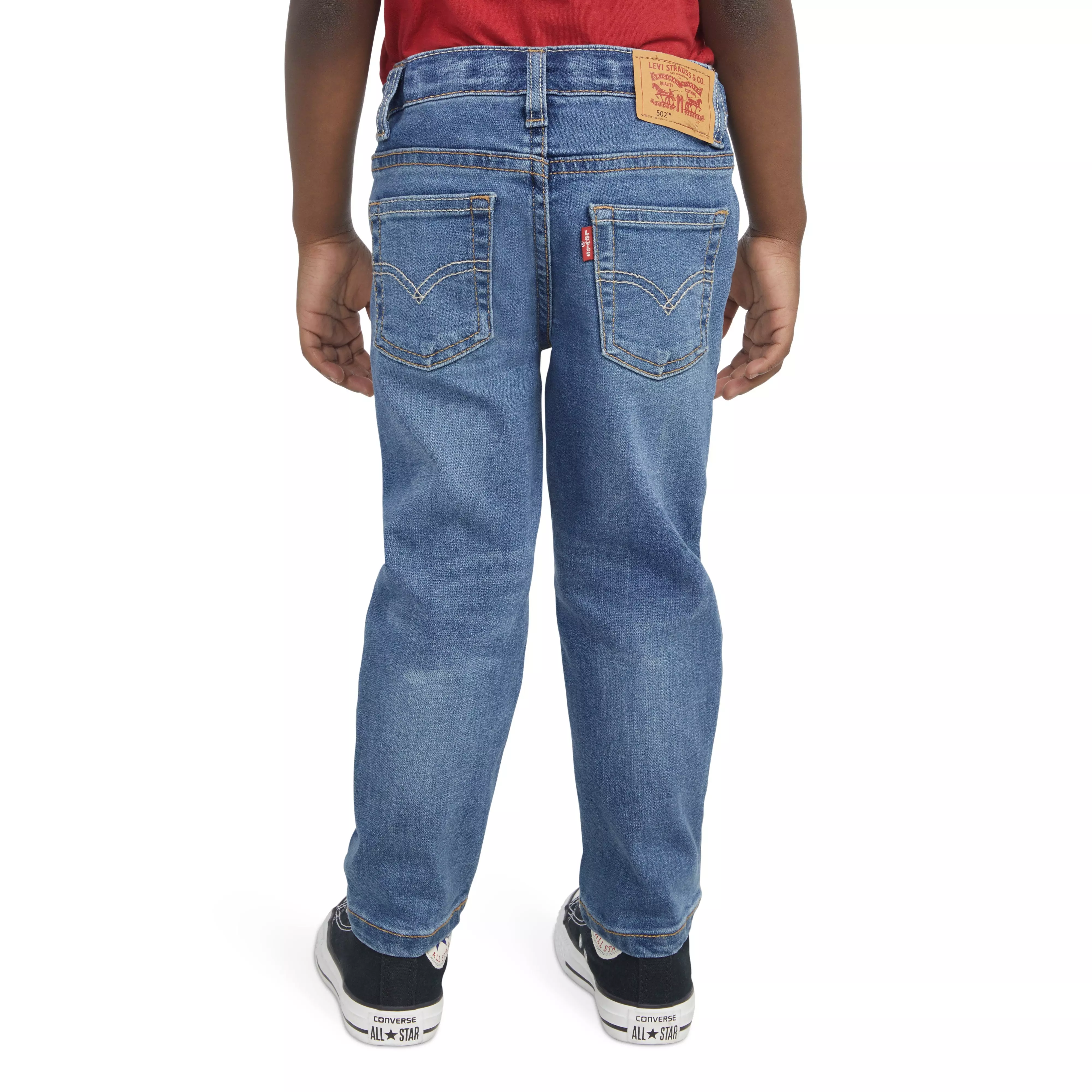 Levi's 502 Strong Performance Tapered Fit Lt Wash Toddler Boys' Blue Denim Jeans - BLUE