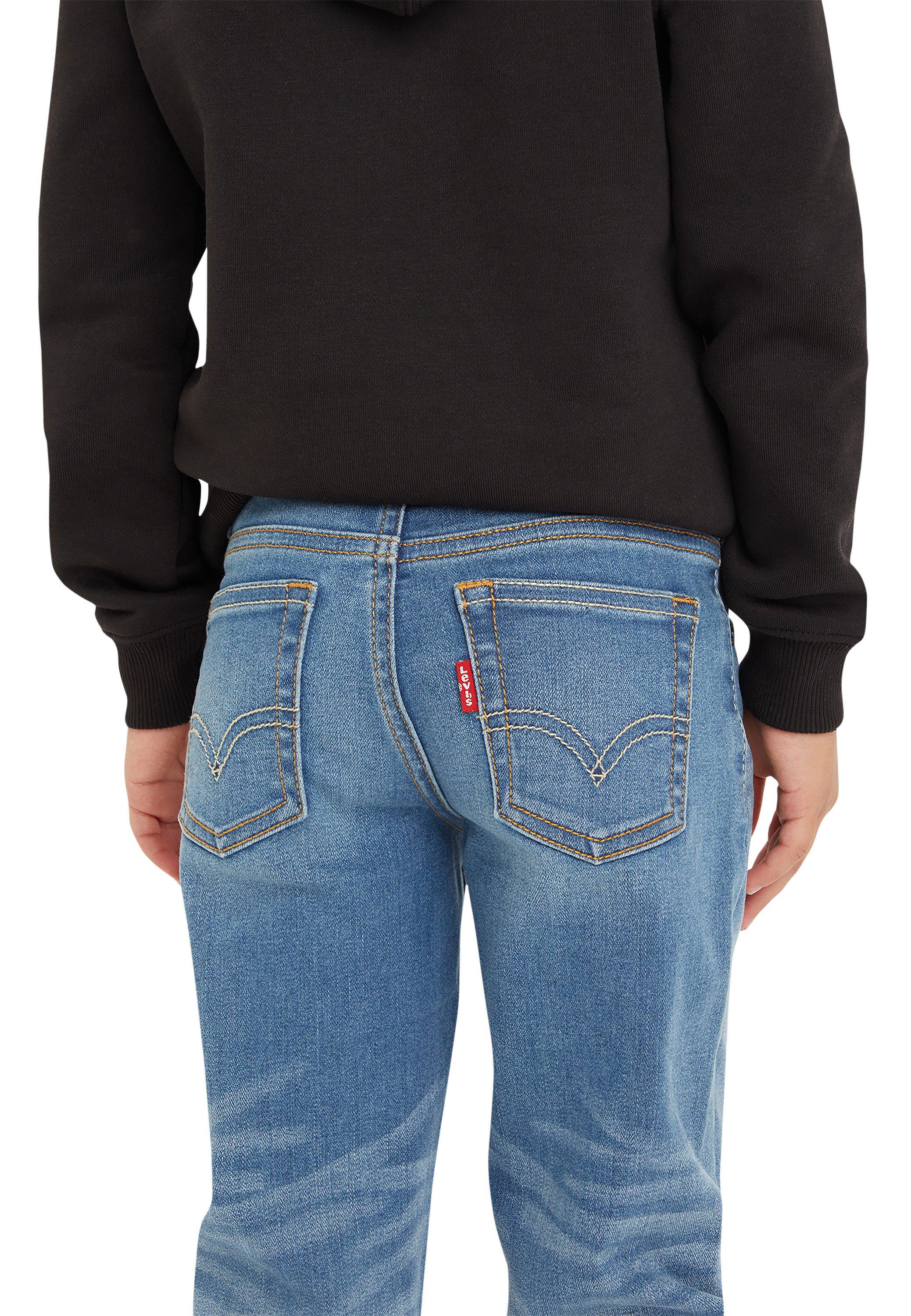 Levi's 502 Strong Performance Tapered Fit Lt Wash Little Boys' Blue Denim Jeans - BLUE Thumbnail View 3