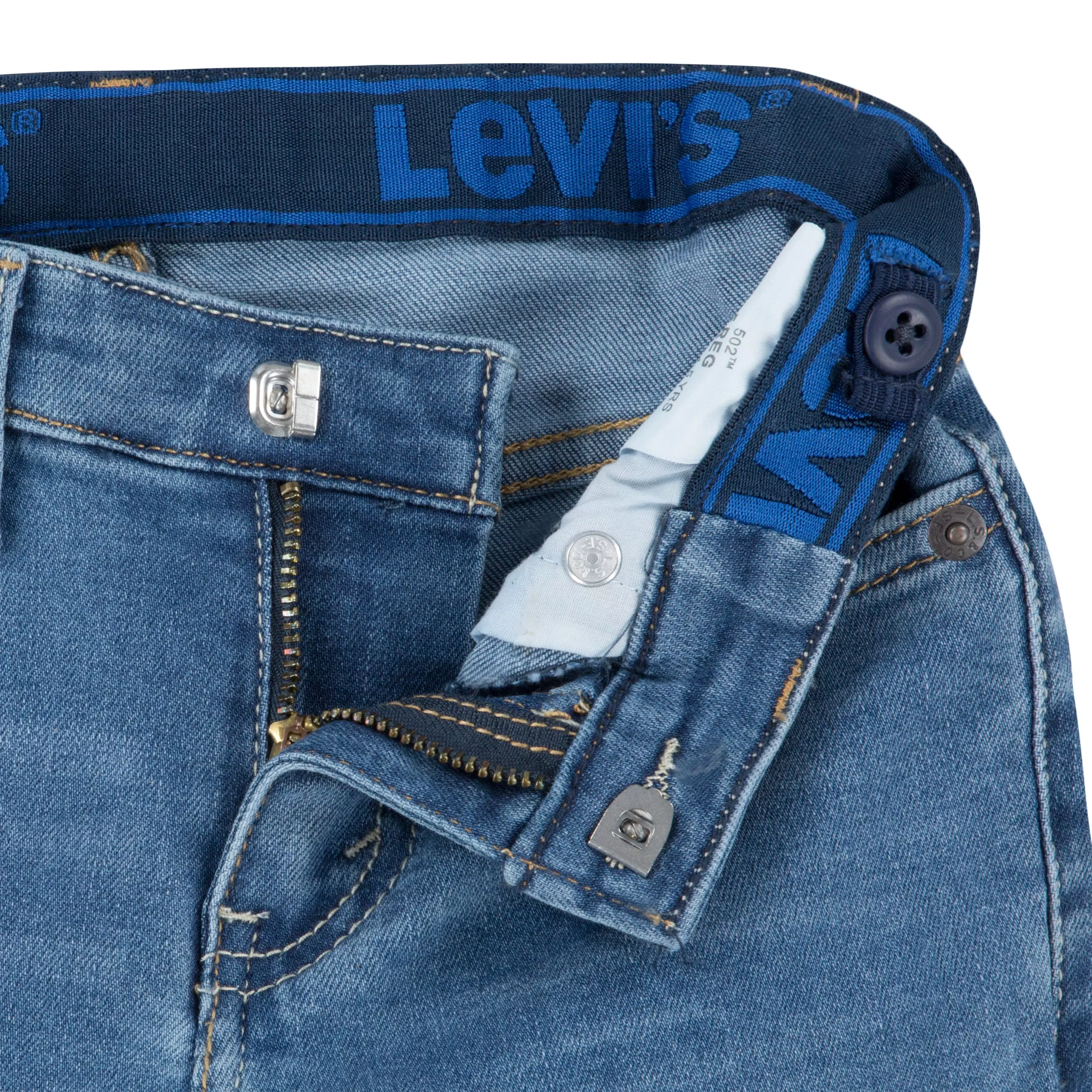 Levi's Little Boys' 502 Strong Performance Tapered Fit Lt Wash Blue Denim Jeans - BLUE