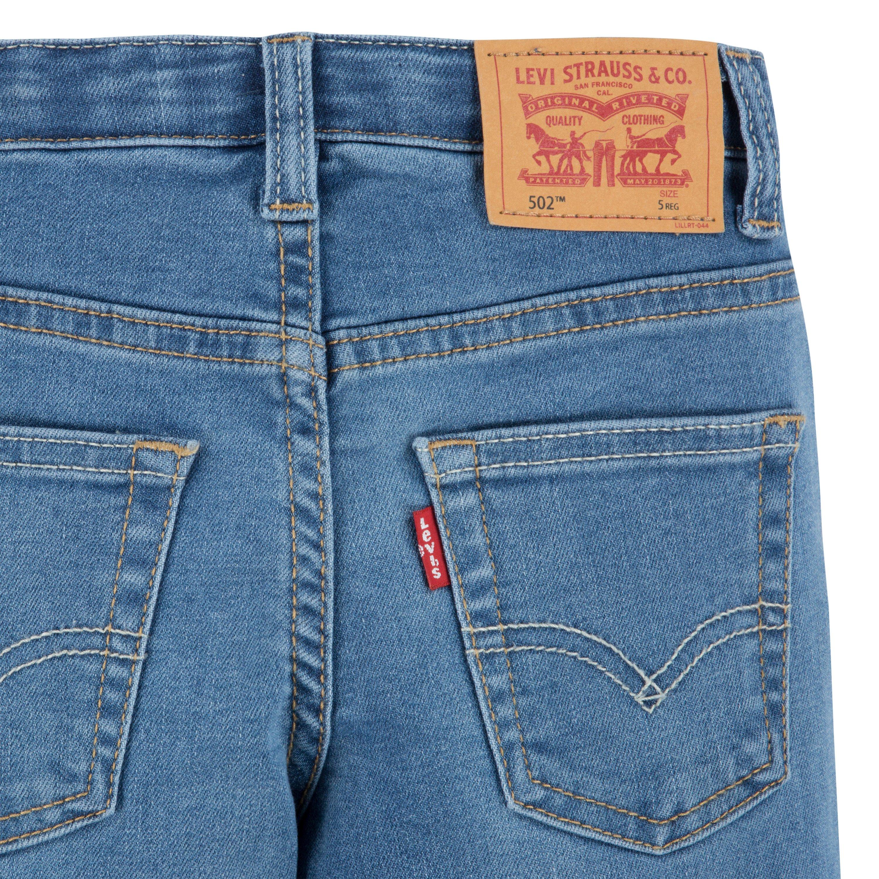Levi's 502 Strong Performance Tapered Fit Lt Wash Little Boys' Blue Denim Jeans - BLUE Thumbnail View 6