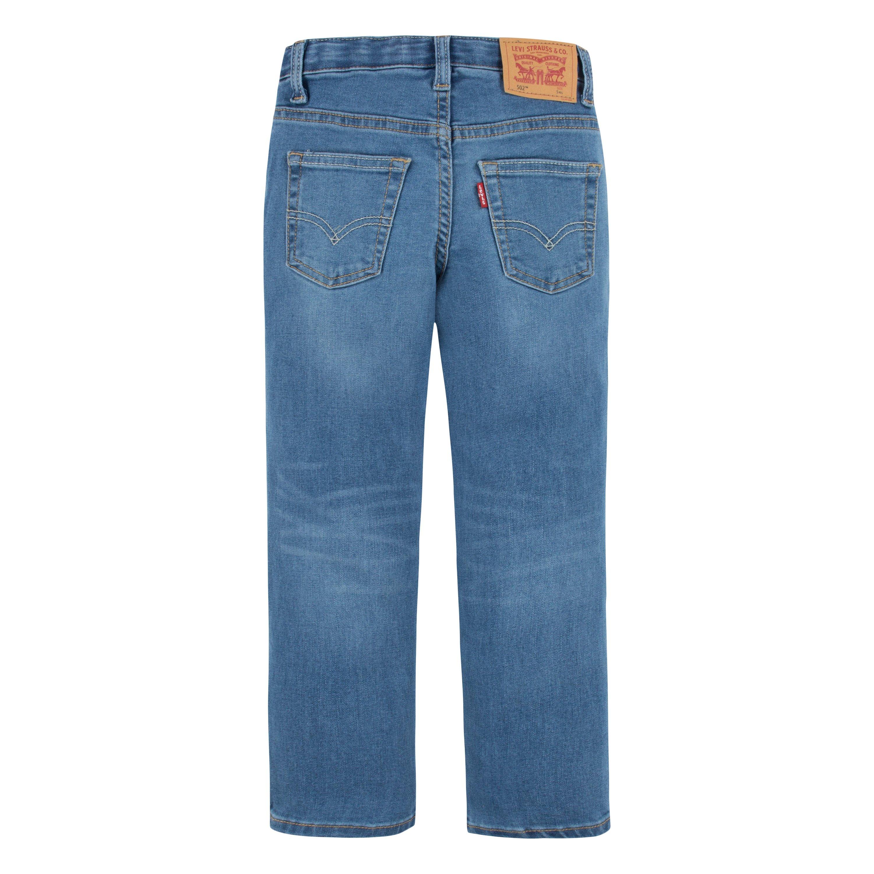 Levi's 502 Strong Performance Tapered Fit Lt Wash Little Boys' Blue Denim Jeans - BLUE Thumbnail View 8