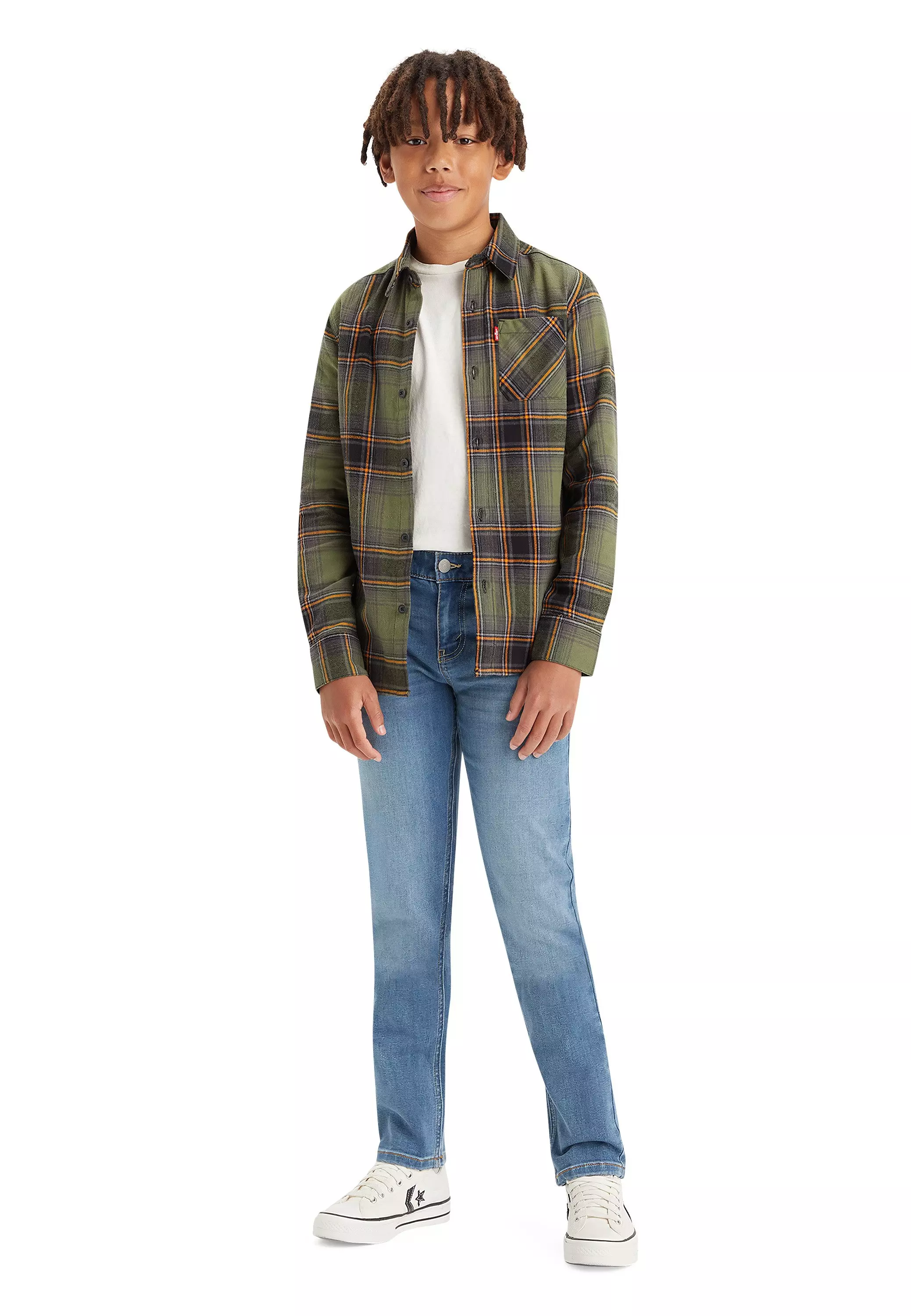 Levi's 502 Strong Performance Tapered Fit Lt Wash Big Boys' Blue Denim Jeans - BLUE