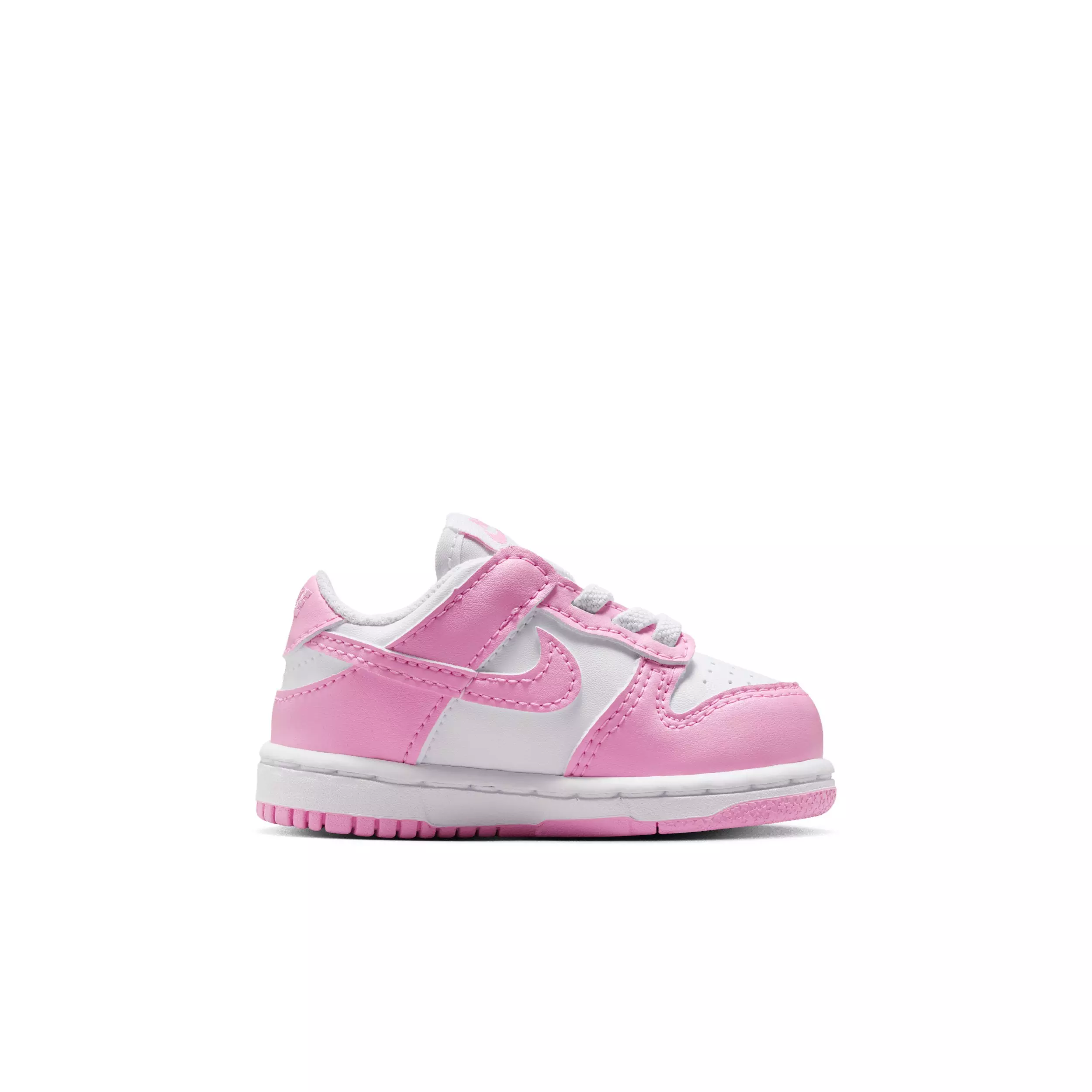 Nike Dunk Low "White/White/White/Pink Rise" Infant Girls' Shoe - WHITE/WHITE/WHITE/PINK