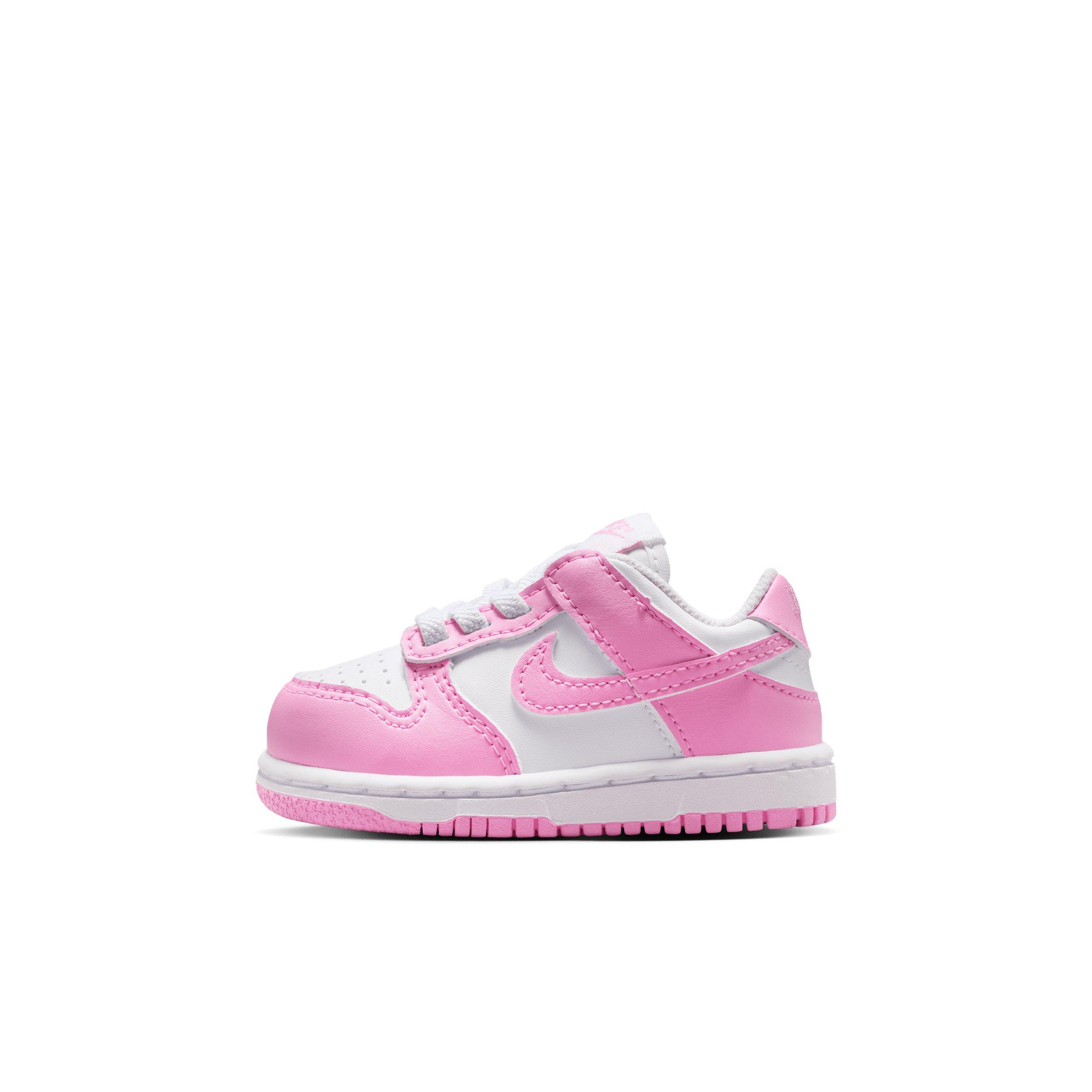 Nike Dunk Low Infant Girls' "White/White/White/Pink Rise" Shoe